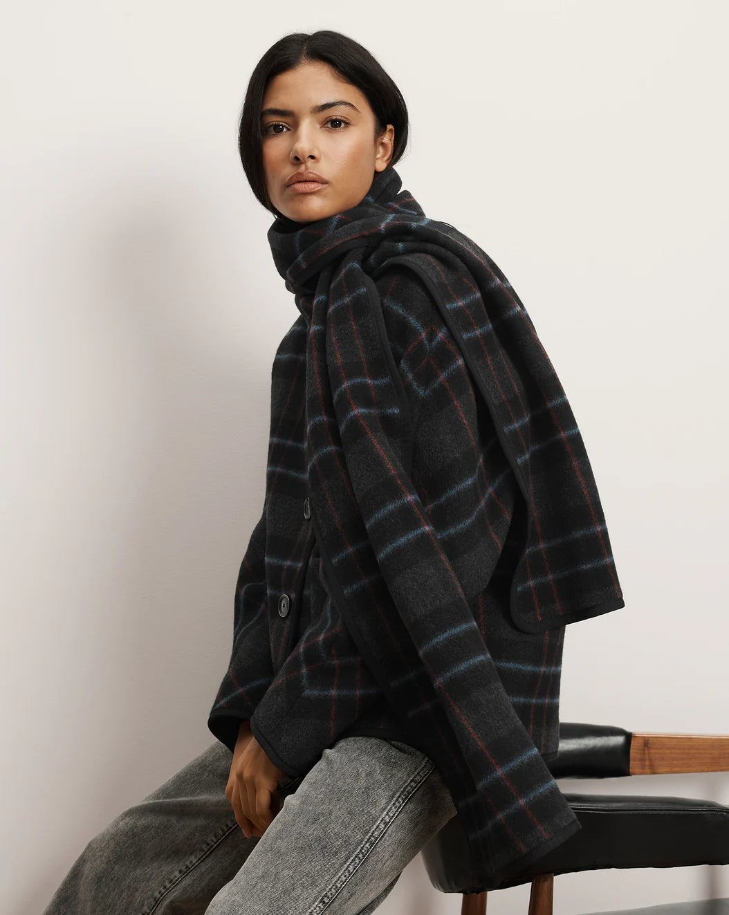 Veronica Beard Martine Dickey Coat w/ Scarf