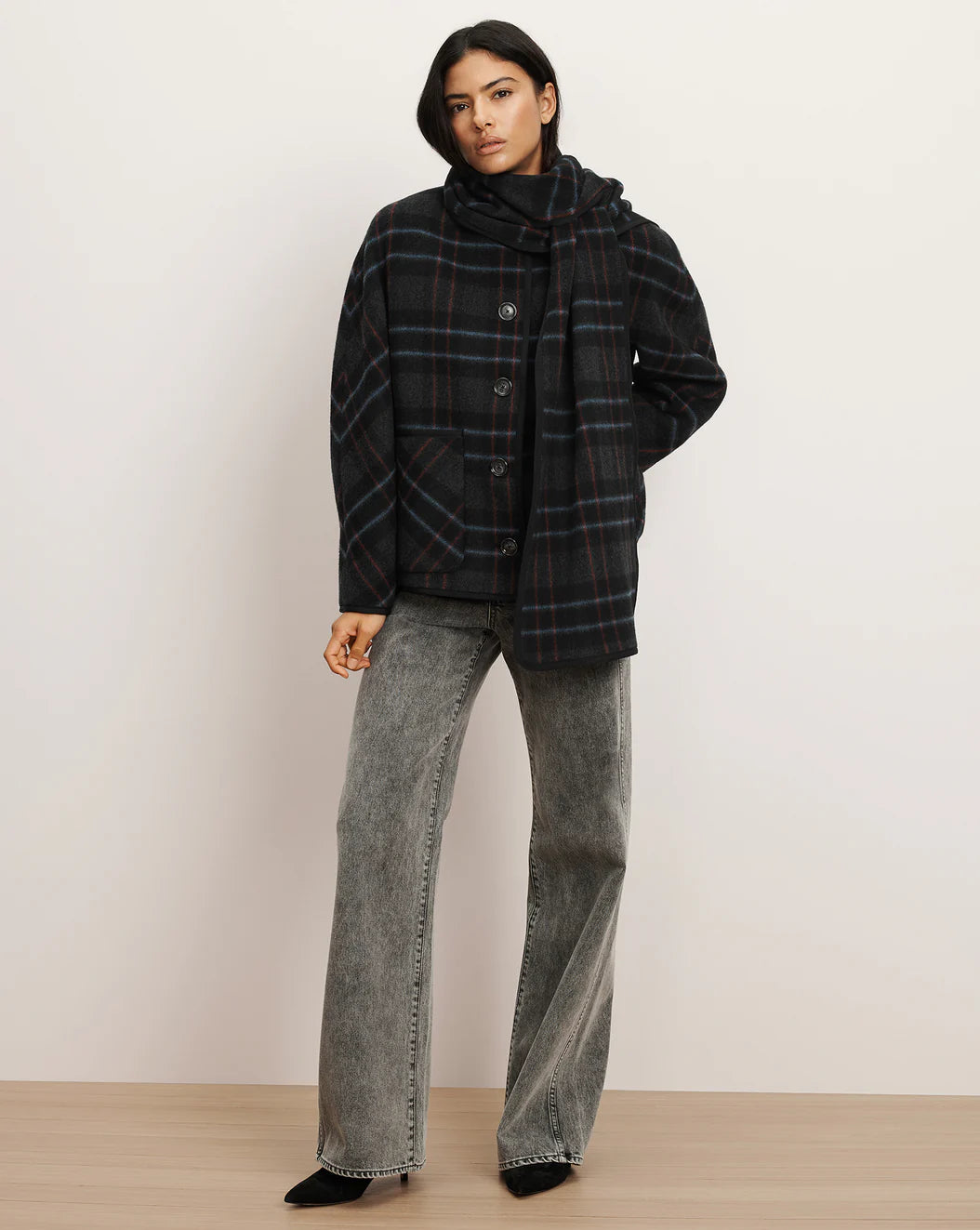 Veronica Beard Martine Dickey Coat w/ Scarf