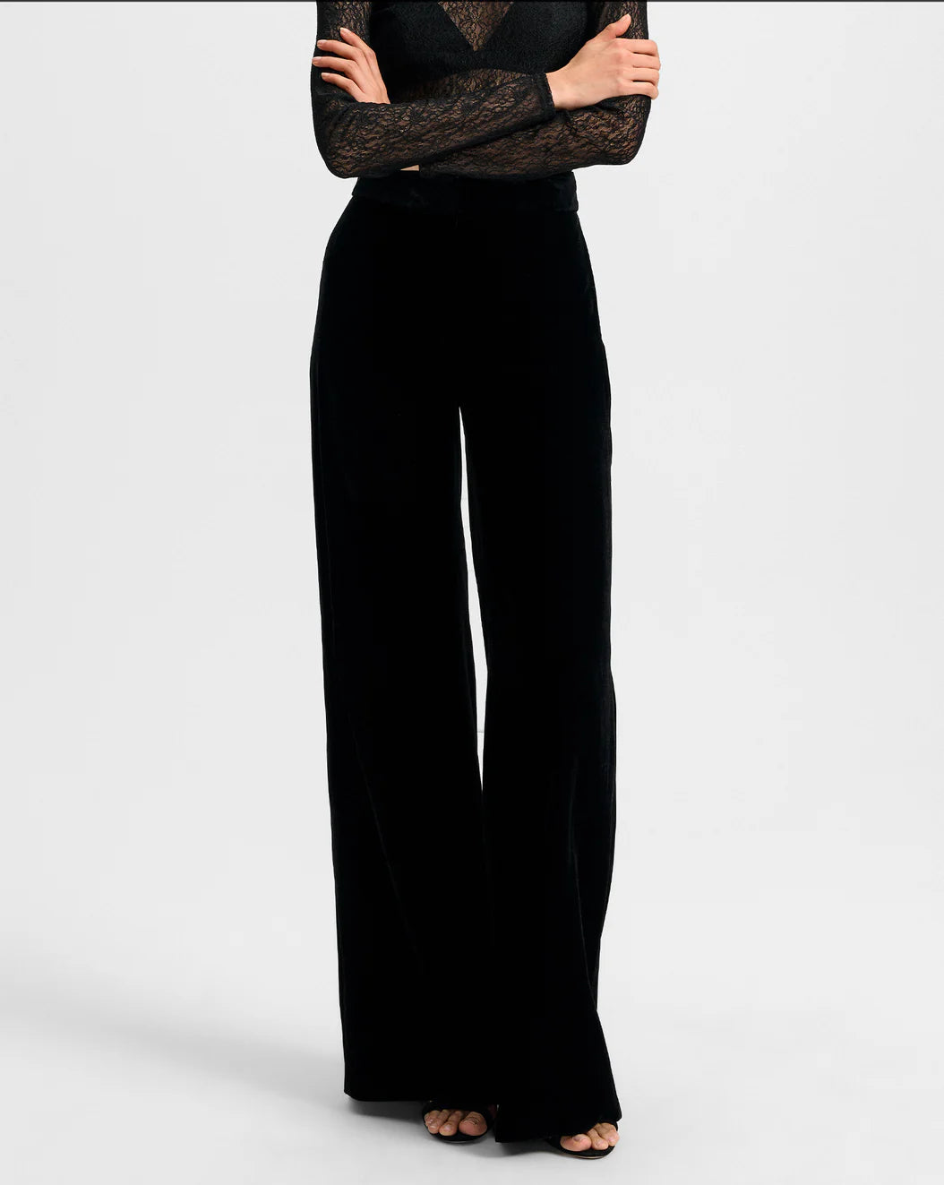 Veronica Beard Alex Velvet Wide-Leg Pant