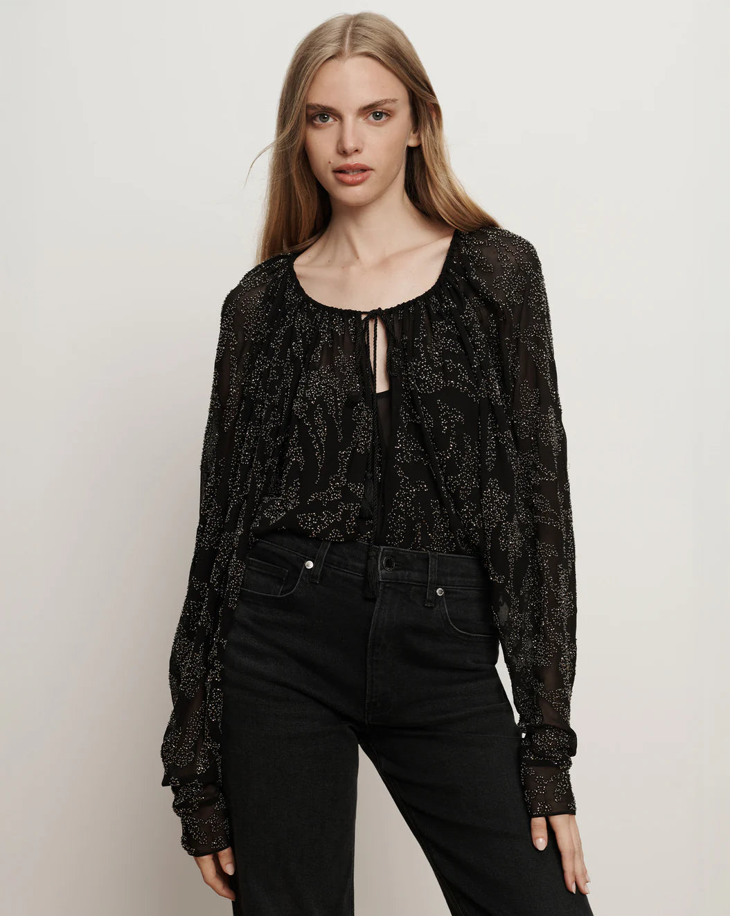 Veronica Beard Marlena Beaded Blouse