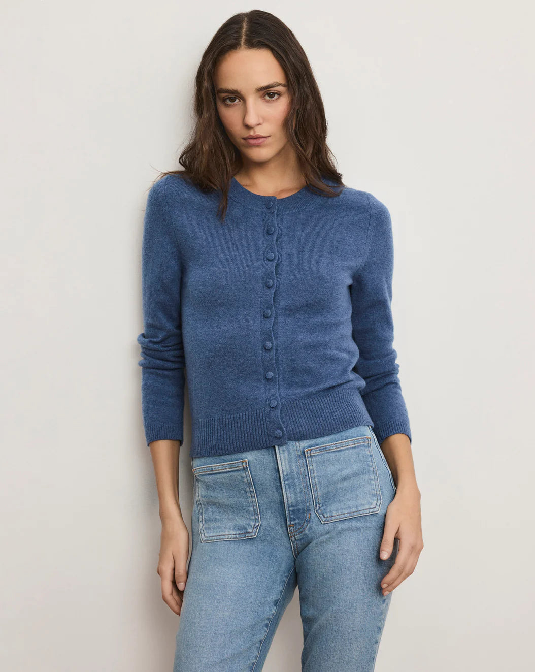 Veronica Beard Daro Cashmere Cardigan - Blue Coast