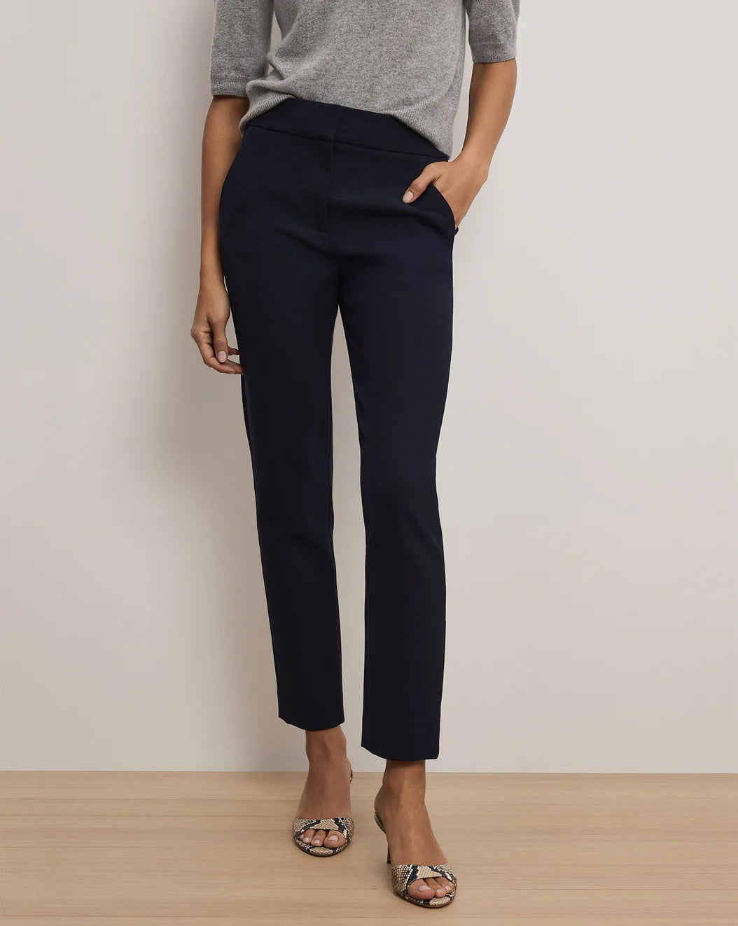 Veronica Beard Renzo Clean Waistband Pant