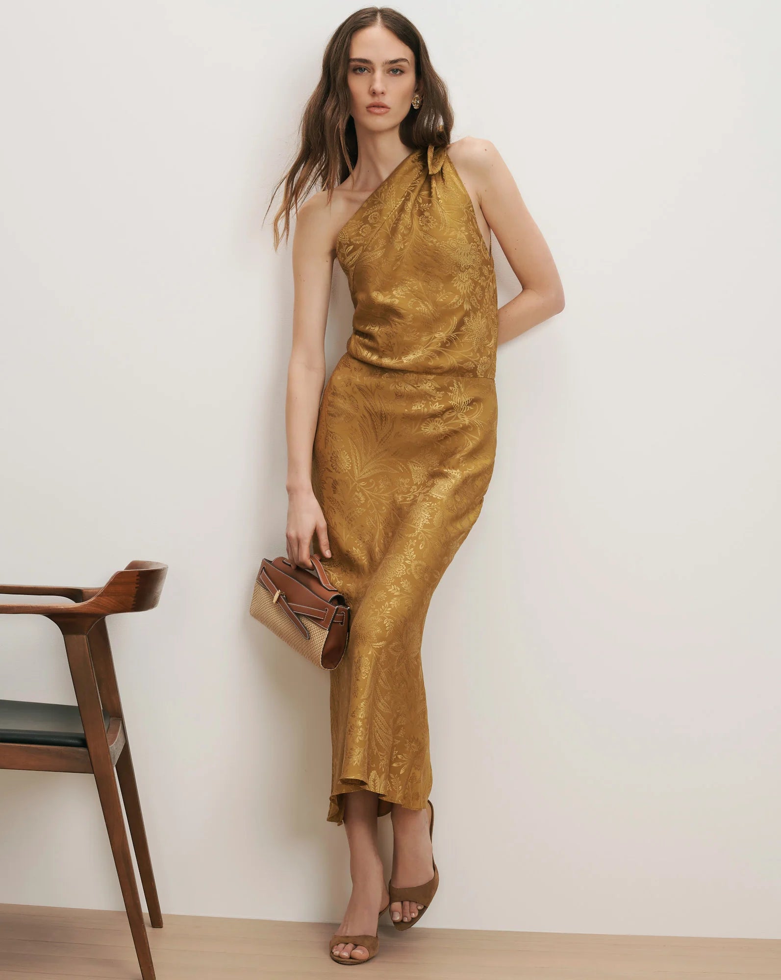 Veronica Beard Grycen One-Shoulder Midi Dress