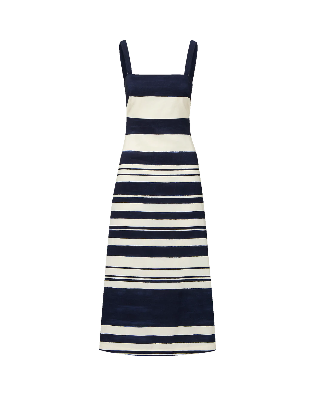 Veronica Beard Ella Striped Linen Midi Dress