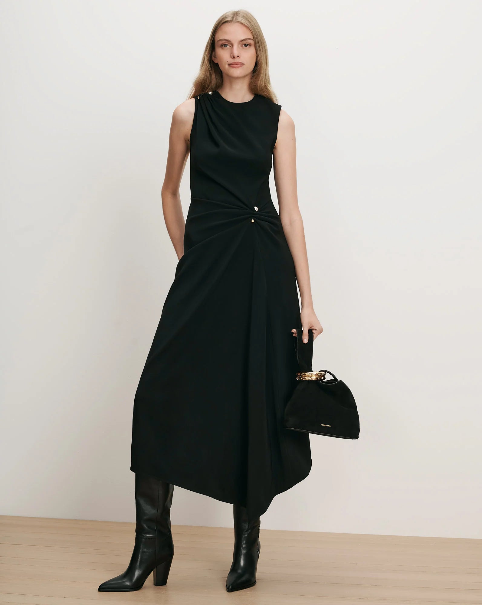 Veronica Beard Freja Brooch Midi Dress