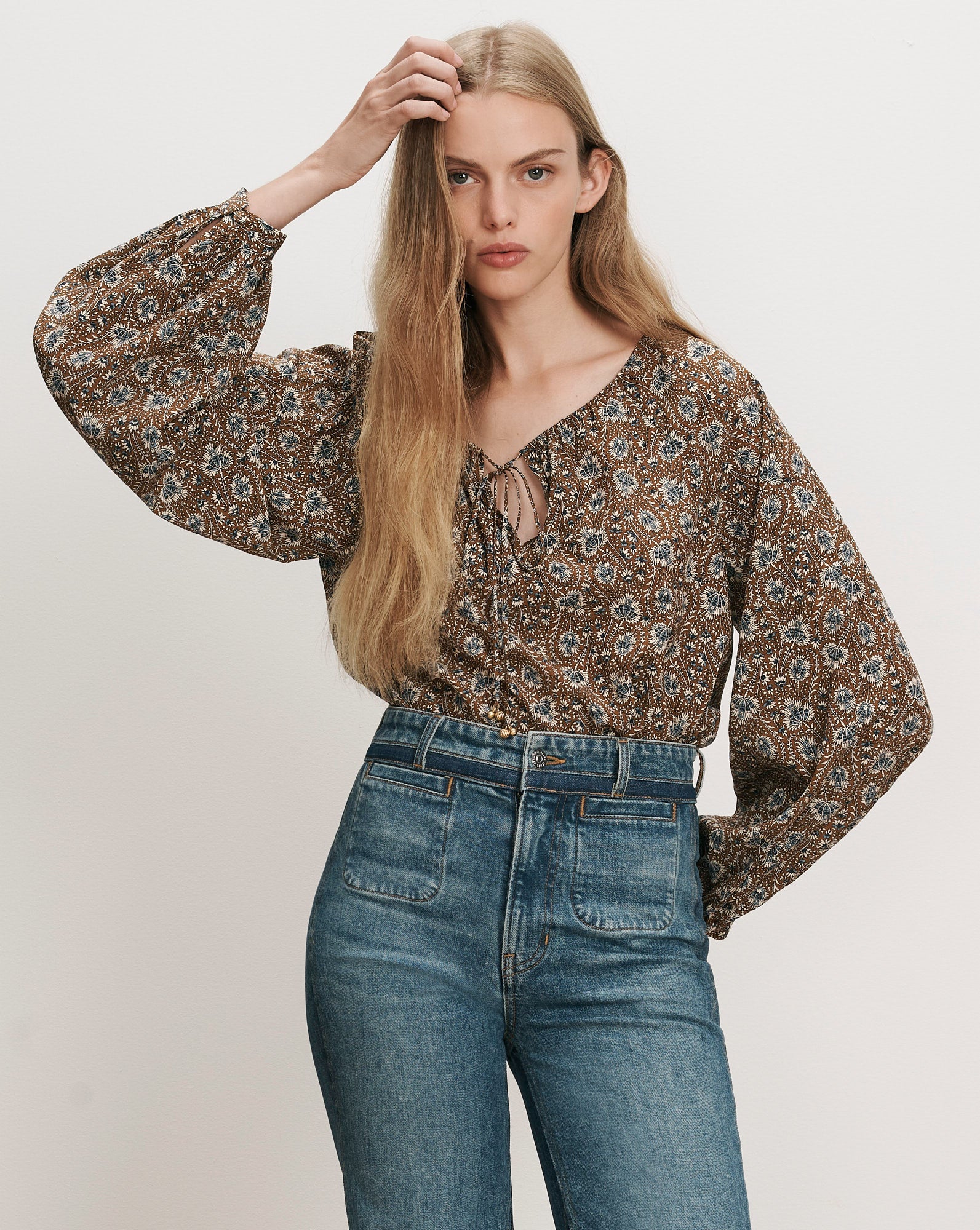 Veronica Beard Rhosen Floral Blouse
