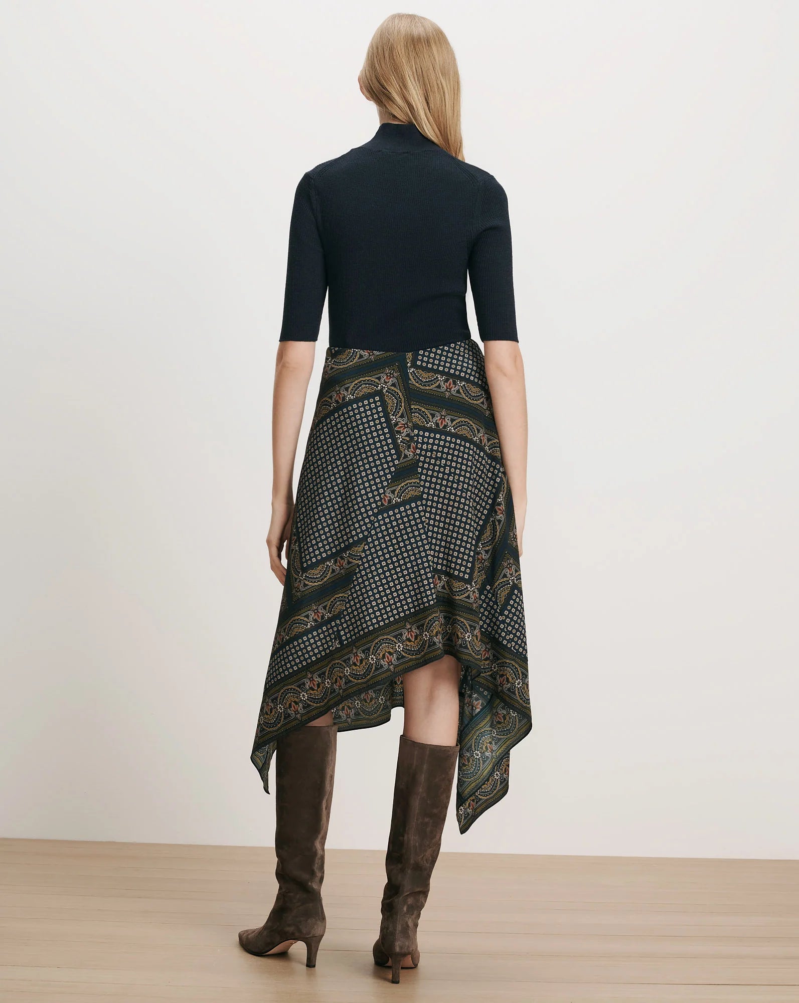 Veronica Beard Hartley Asymmetric Midi Skirt