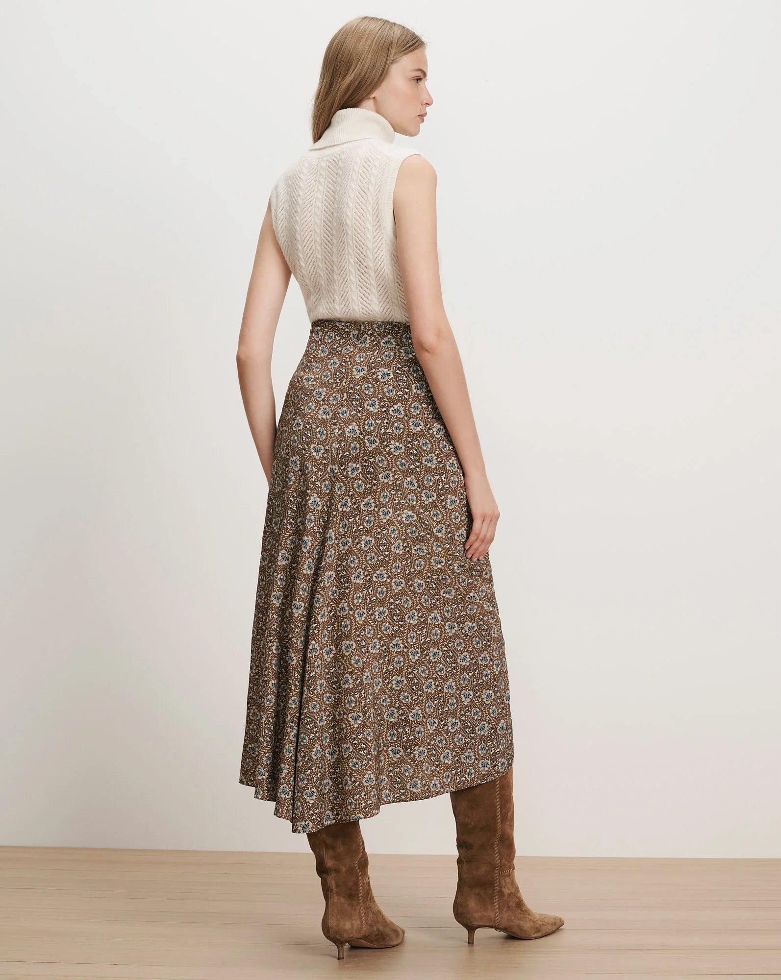 Veronica Beard Limani Floral Midi Skirt