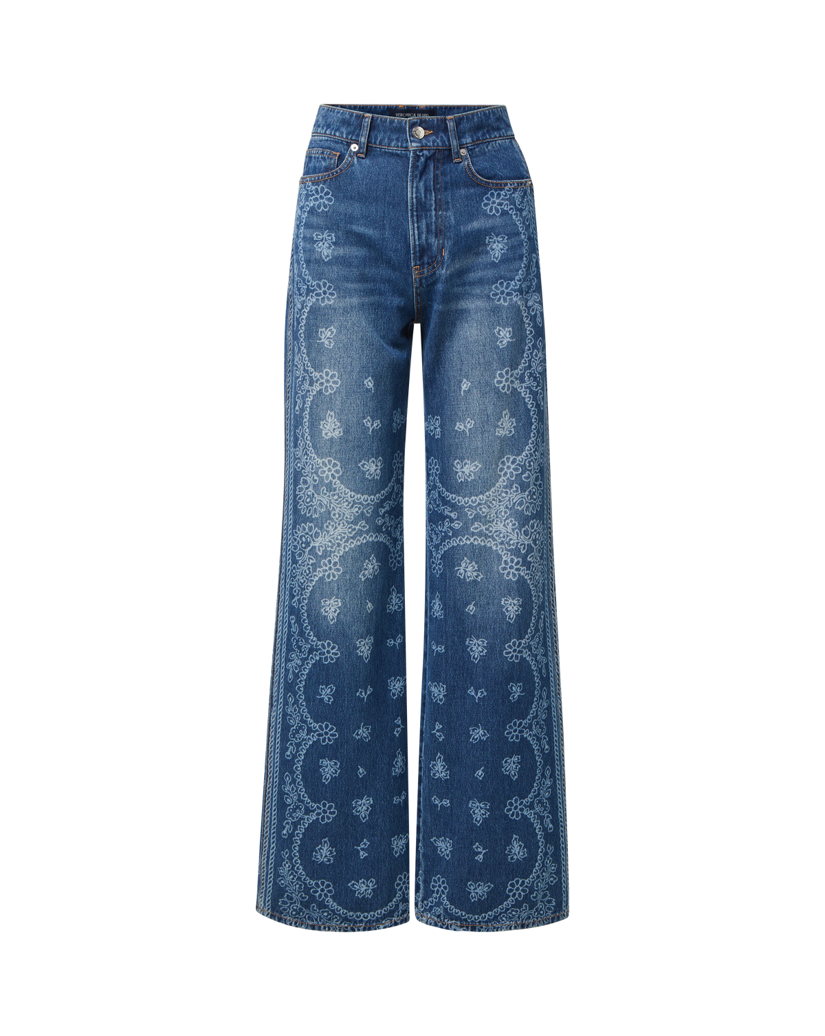 Veronica Beard Taylor Bandana Wide-Leg Jean