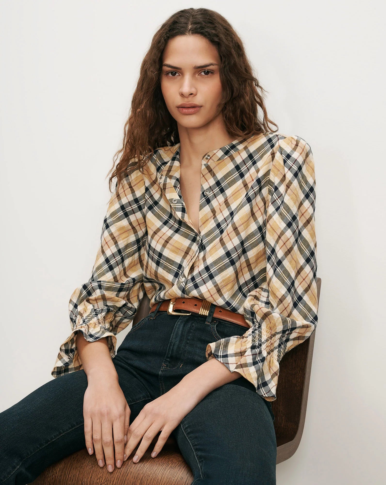 Veronica Beard Ashlynn Plaid Blouse