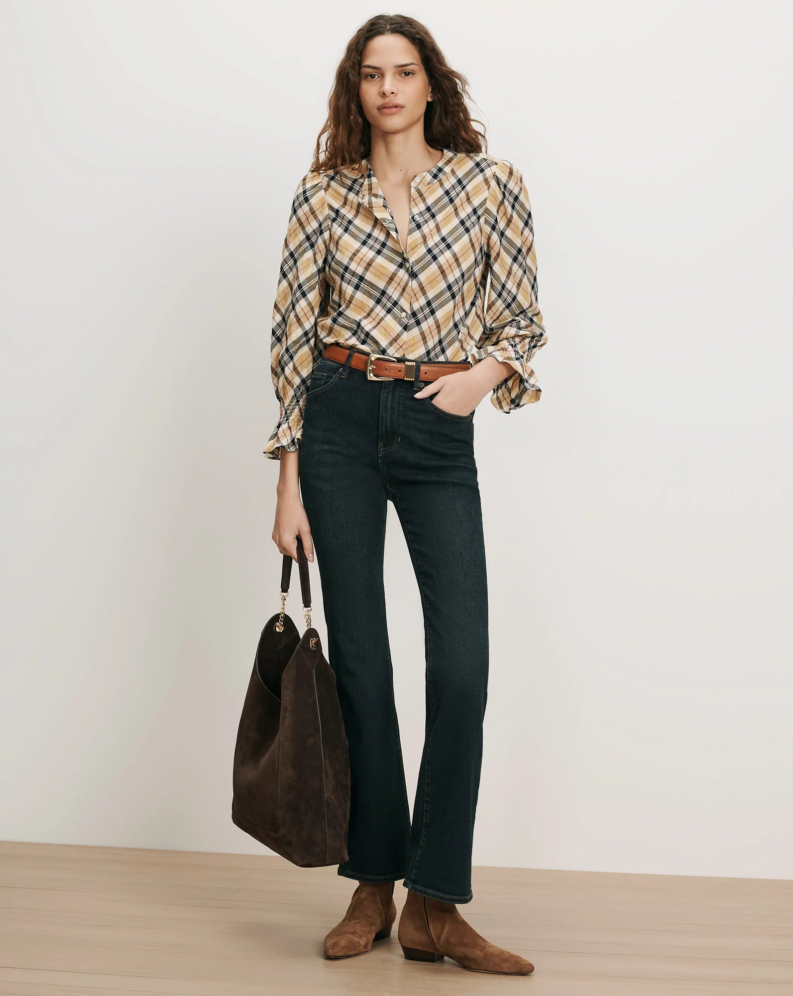 Veronica Beard Ashlynn Plaid Blouse