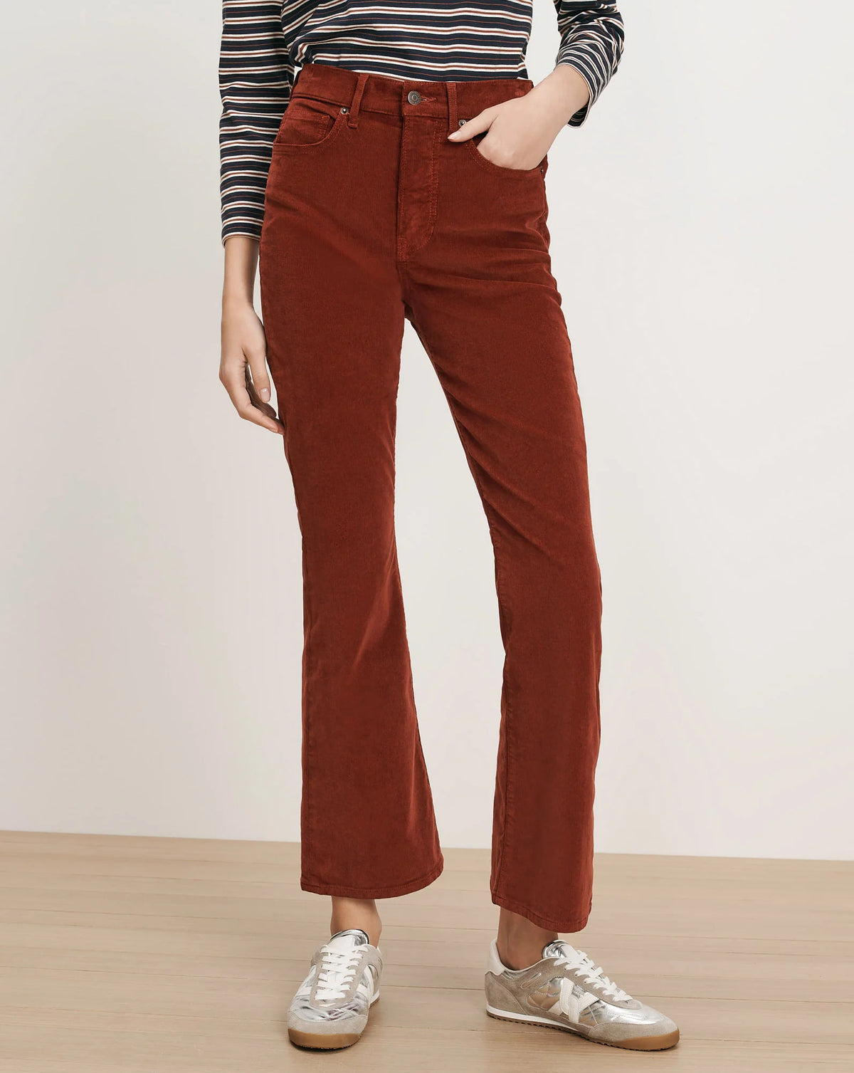 Veronica Beard Carson Corduroy Kick-Flare Pant