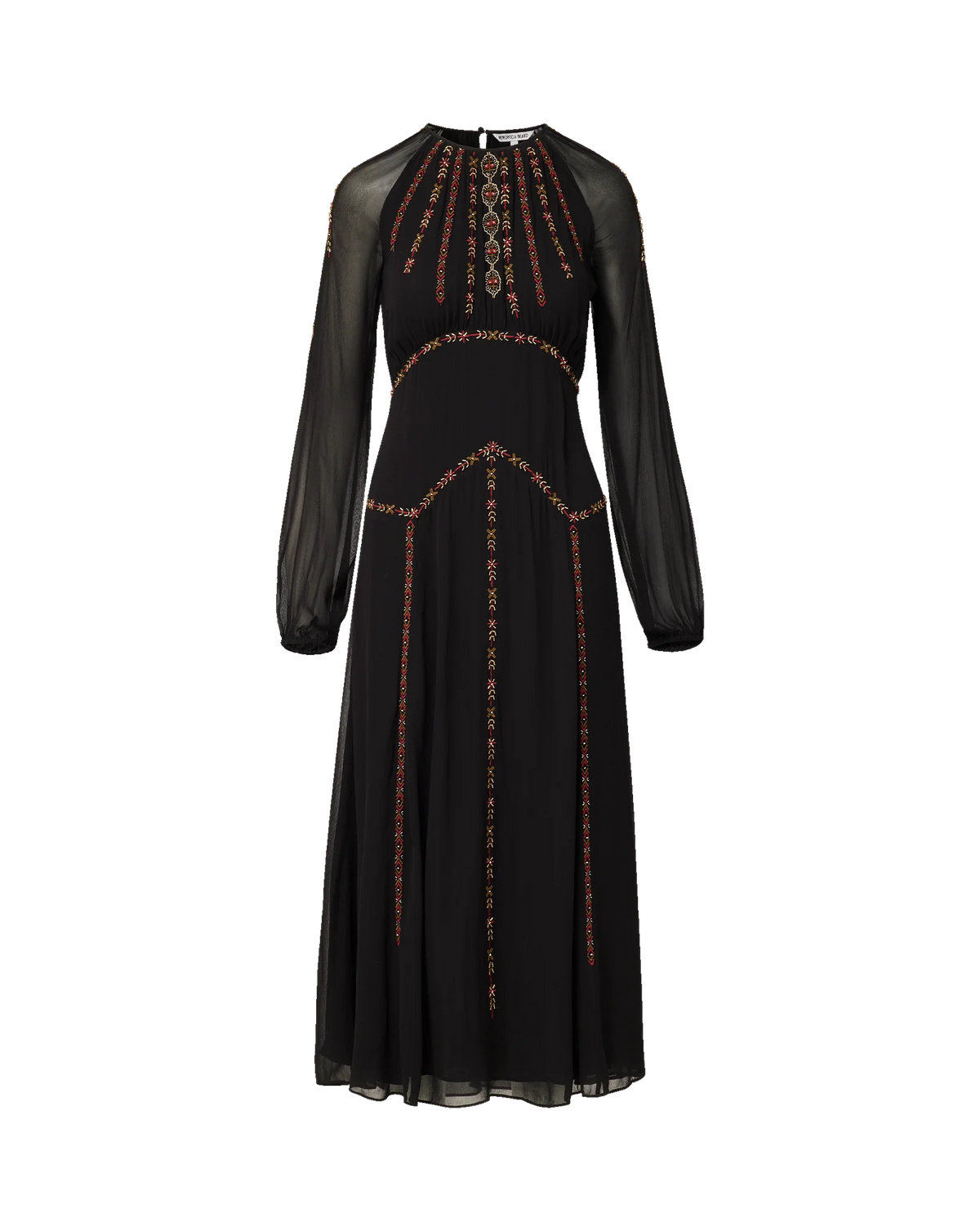 Veronica Beard Sylvette Embroidered Maxi Dress