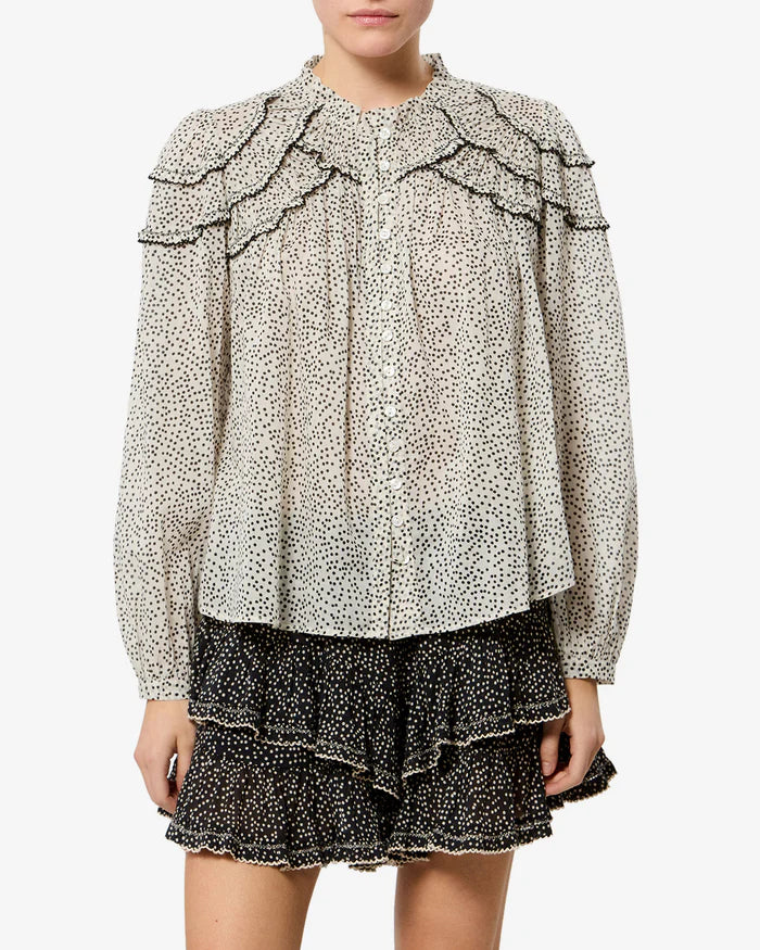 Isabel Marant Christa Blouse - Ecru/Black