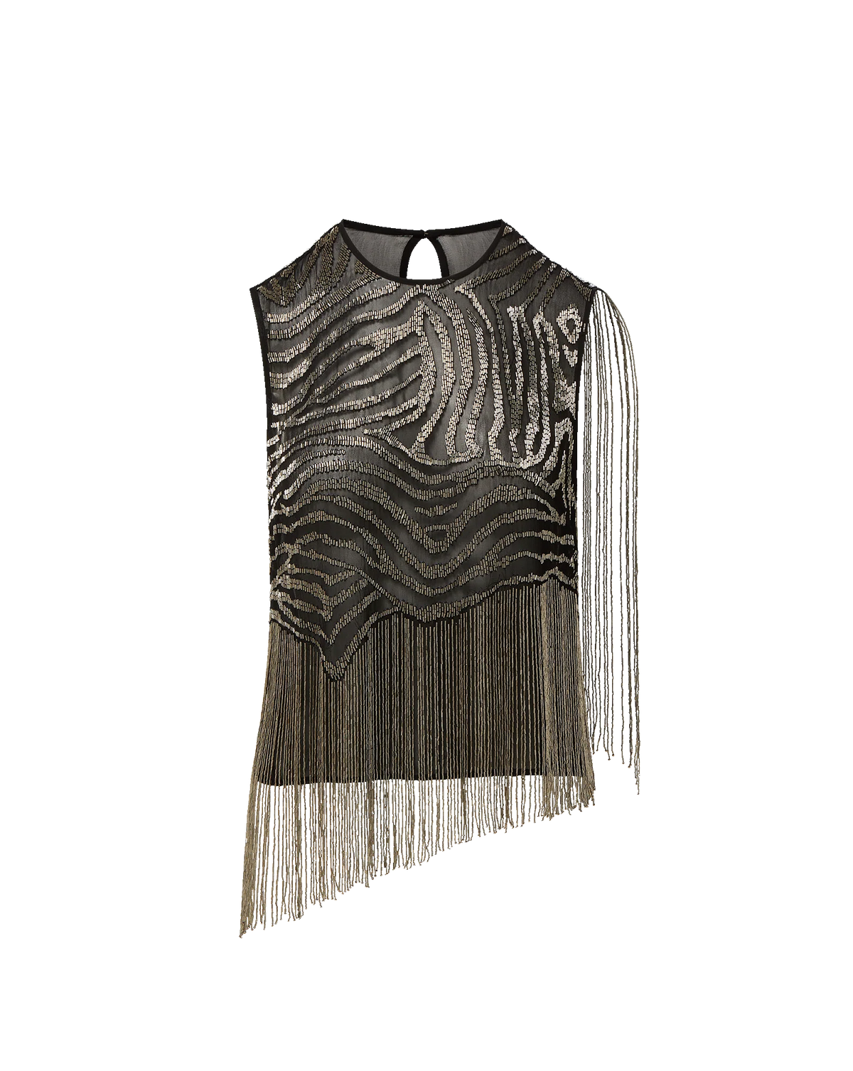 Veronica Beard Olivia Beaded Fringe Top