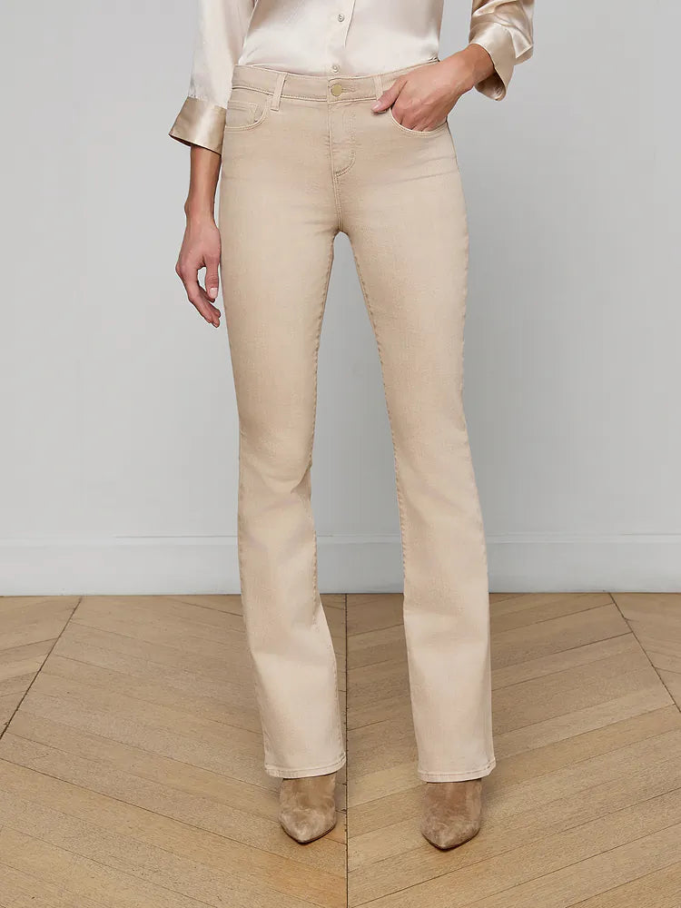 L'Agence Selma H/R Sleek Baby Boot Jean - Biscuit