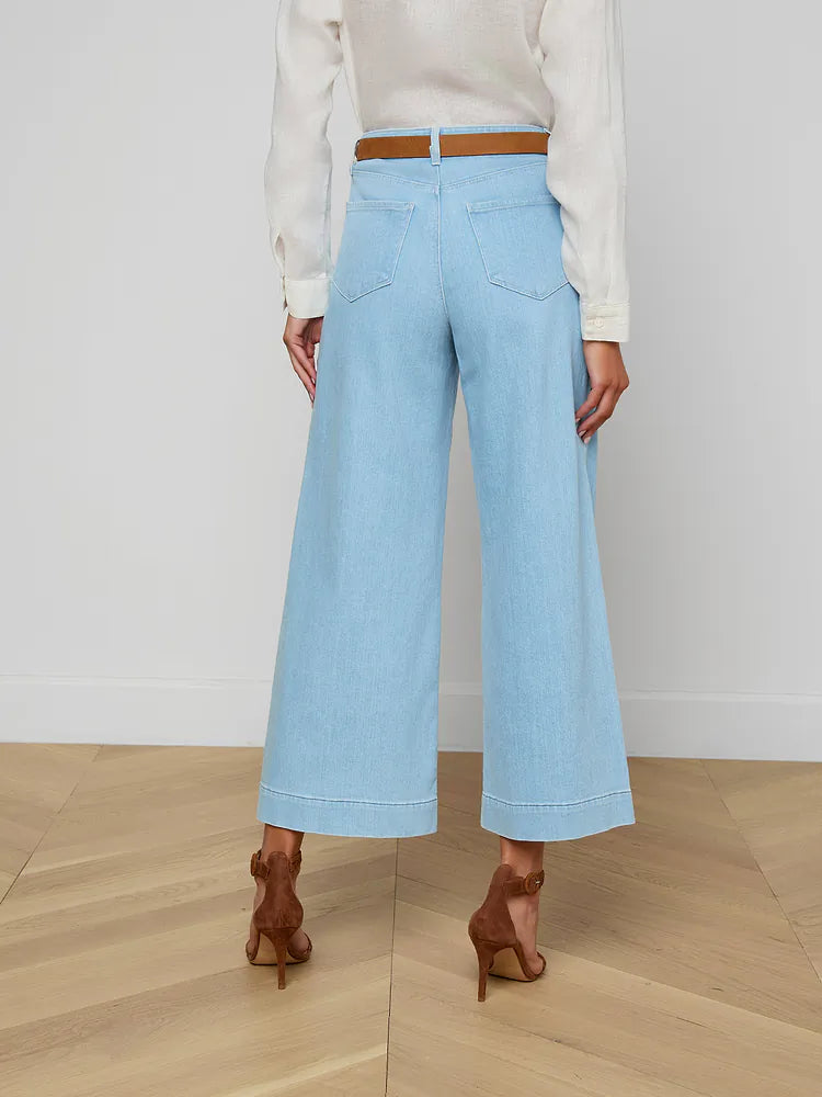 L'Agence Houston Cropped Wide-Leg Jean
