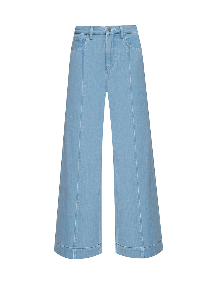 L'Agence Houston Cropped Wide-Leg Jean