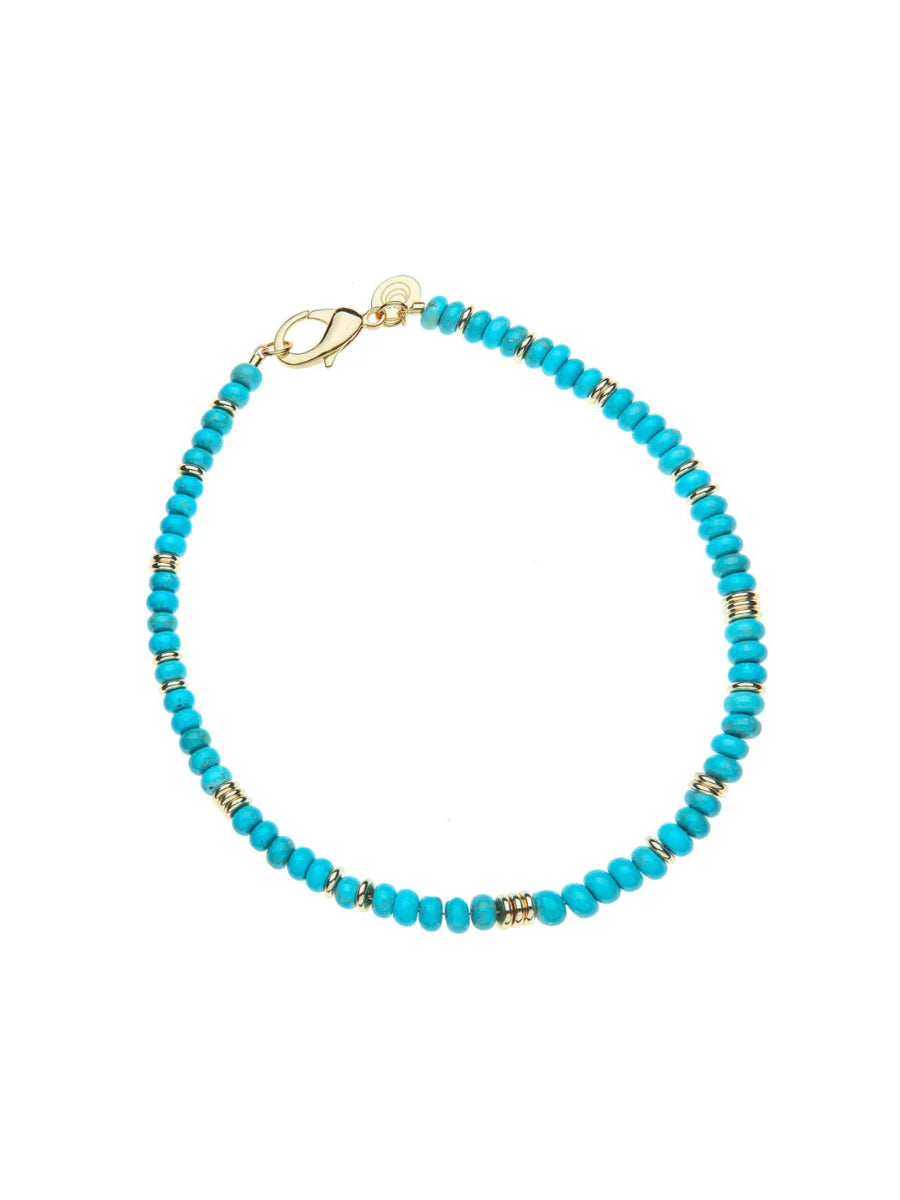 Jane Win Gumdrop Beaded Necklace - Turquoise