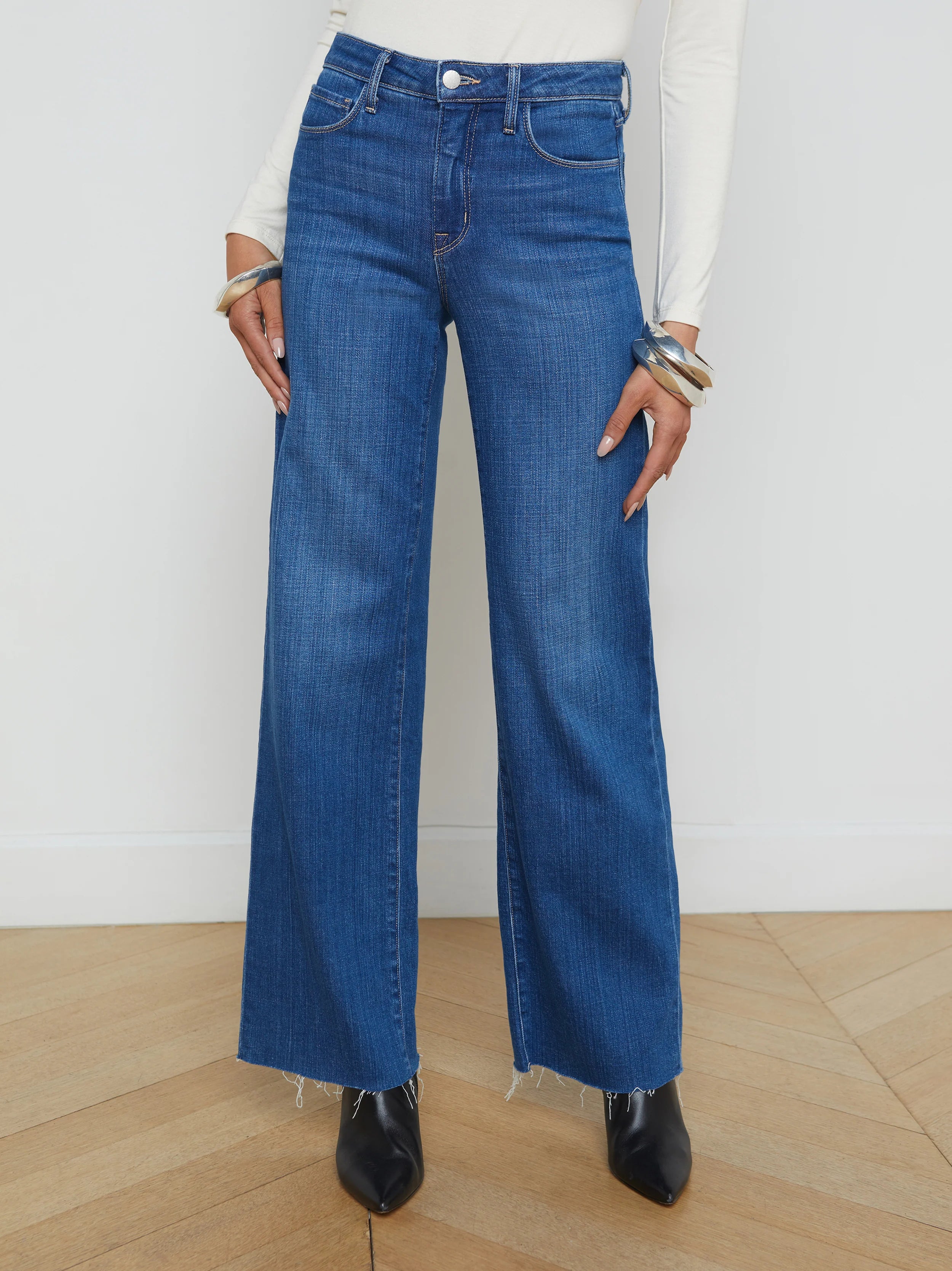 L'Agence Scottie H/R Wide Leg Jean