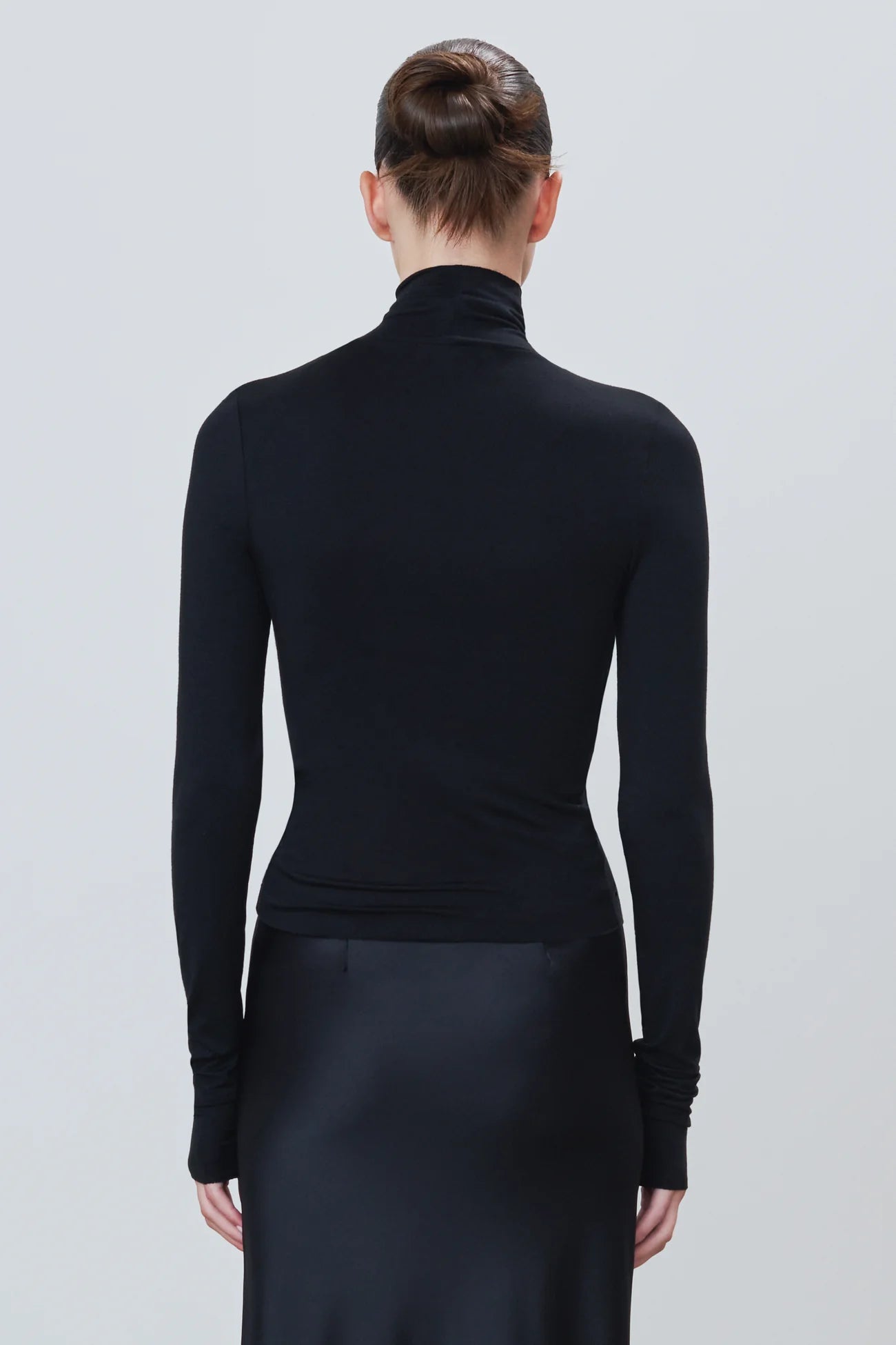 Eterne Fitted Turtleneck Top - Black