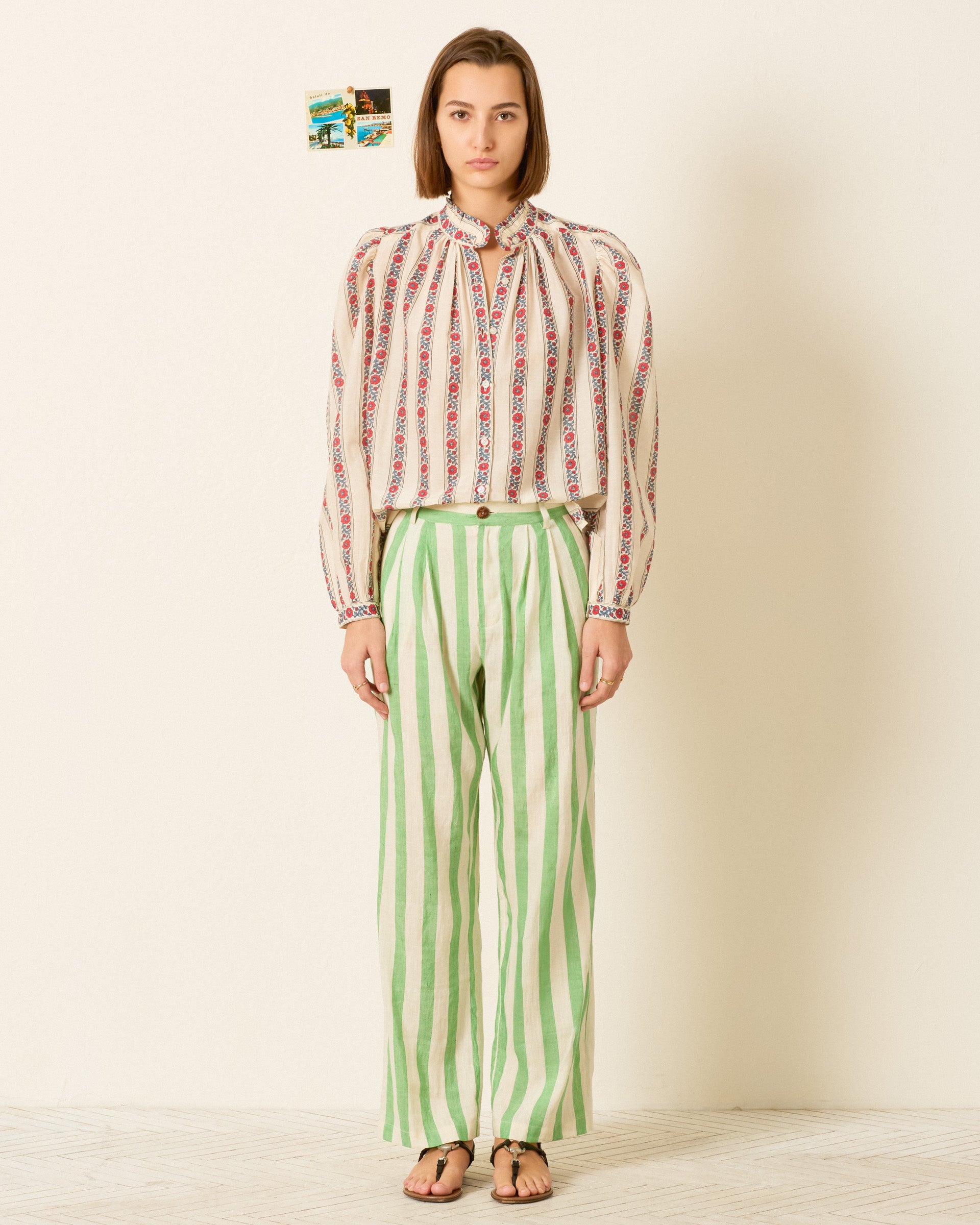 Annabel Roseband Stripe Shirt