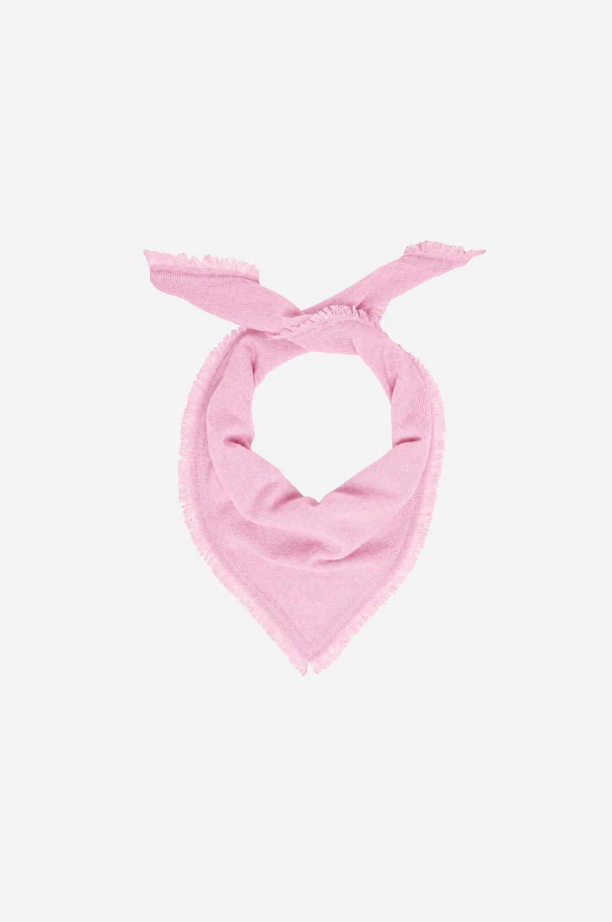 Minnie Rose Cashmere Neckerchief with Eyelash Fringe - Rose Petal