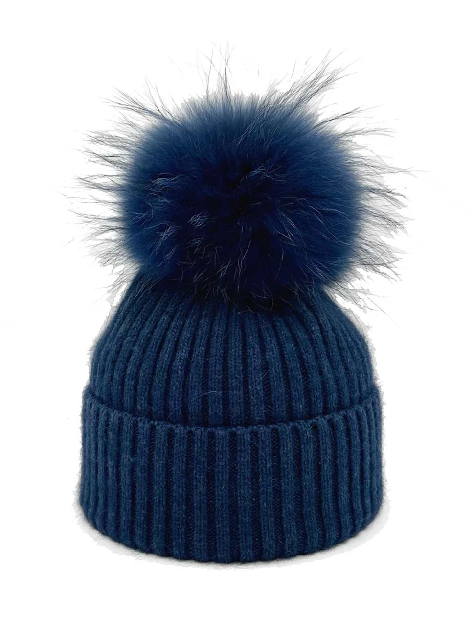 Linda Richards Angora/Wool Blend Hat - Navy