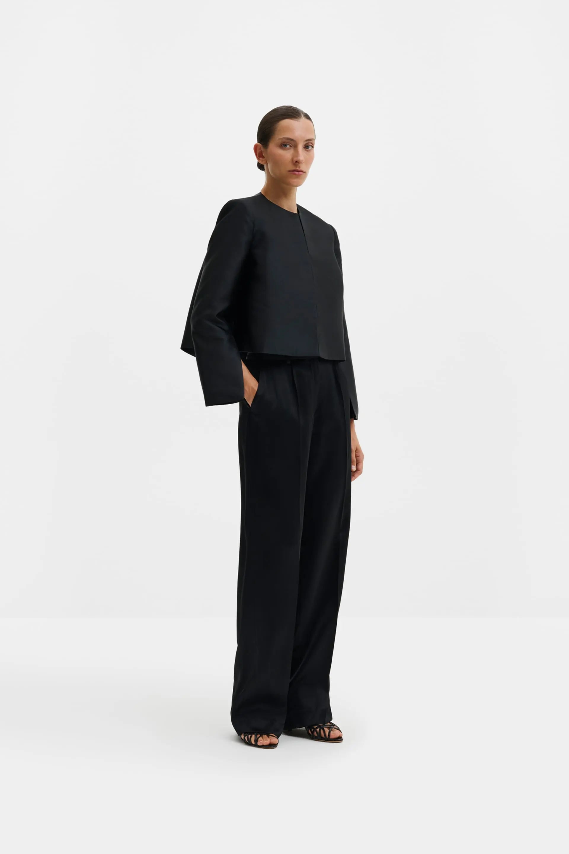 Malina Ruthie Satin Blouse - Black