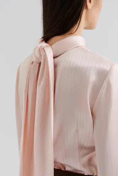 Malina Celene Tie Detailed Satin Blouse