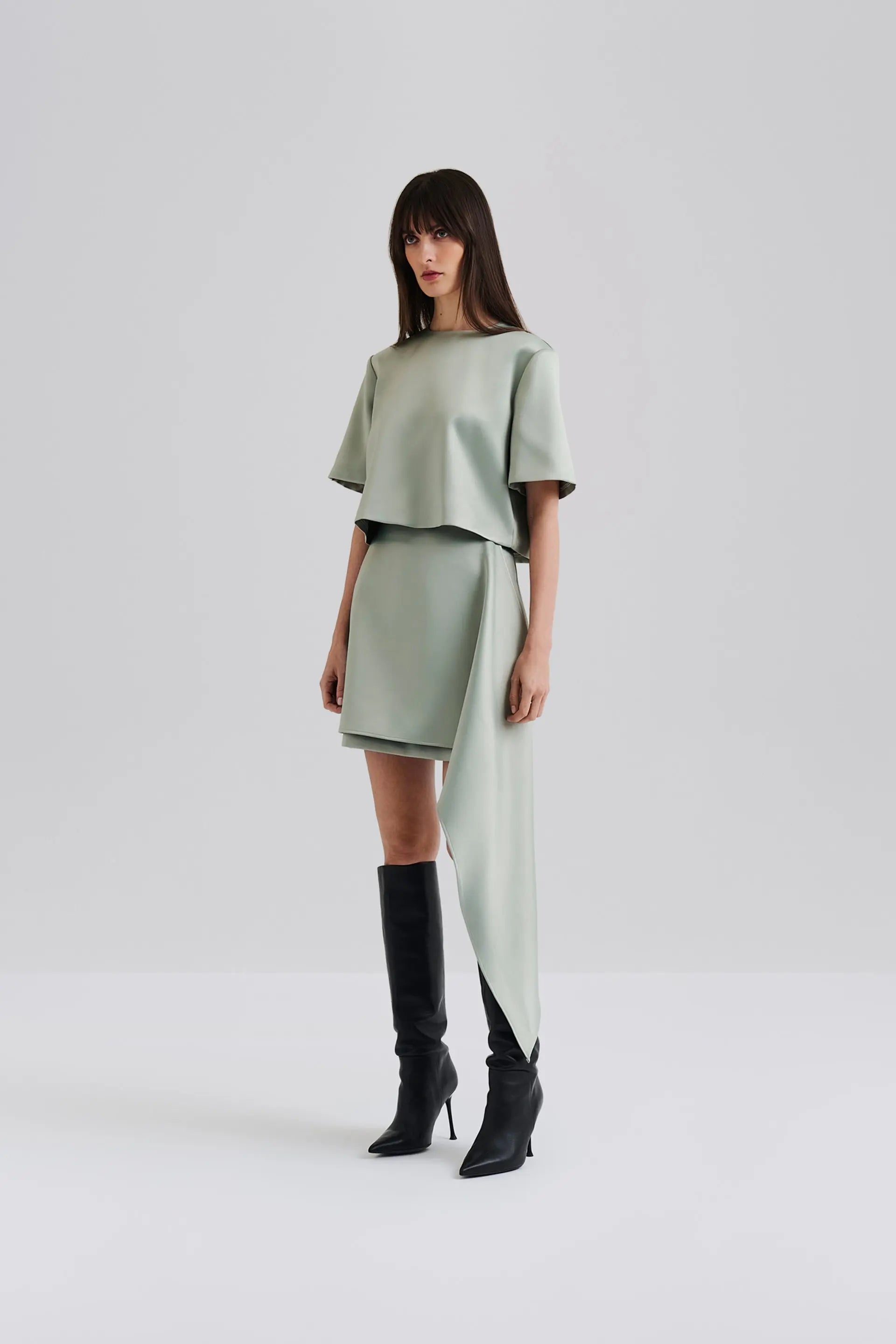 Malina Solana Heavy Satin Mini Skirt