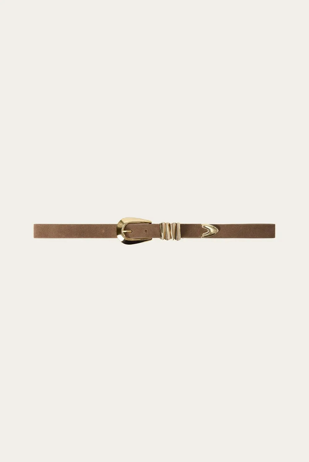 Malina Azelia Buckle Leather Belt - Taupe