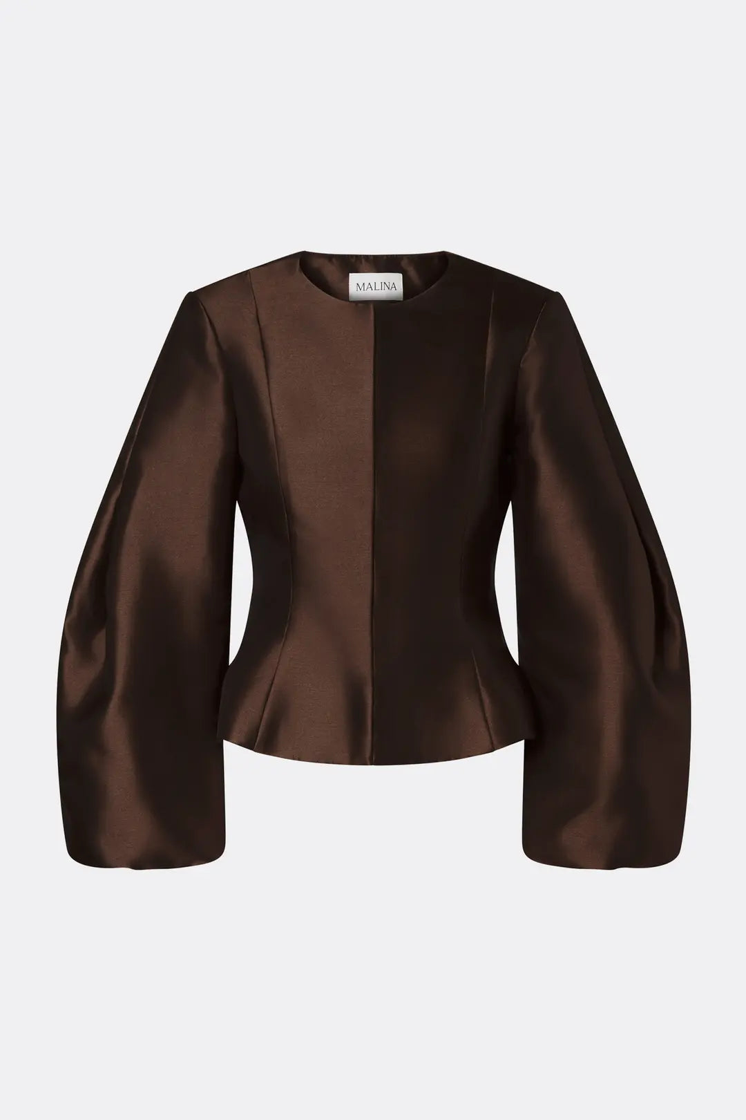 Malina Vendela Balloon Sleeve Blouse - Dark Brown