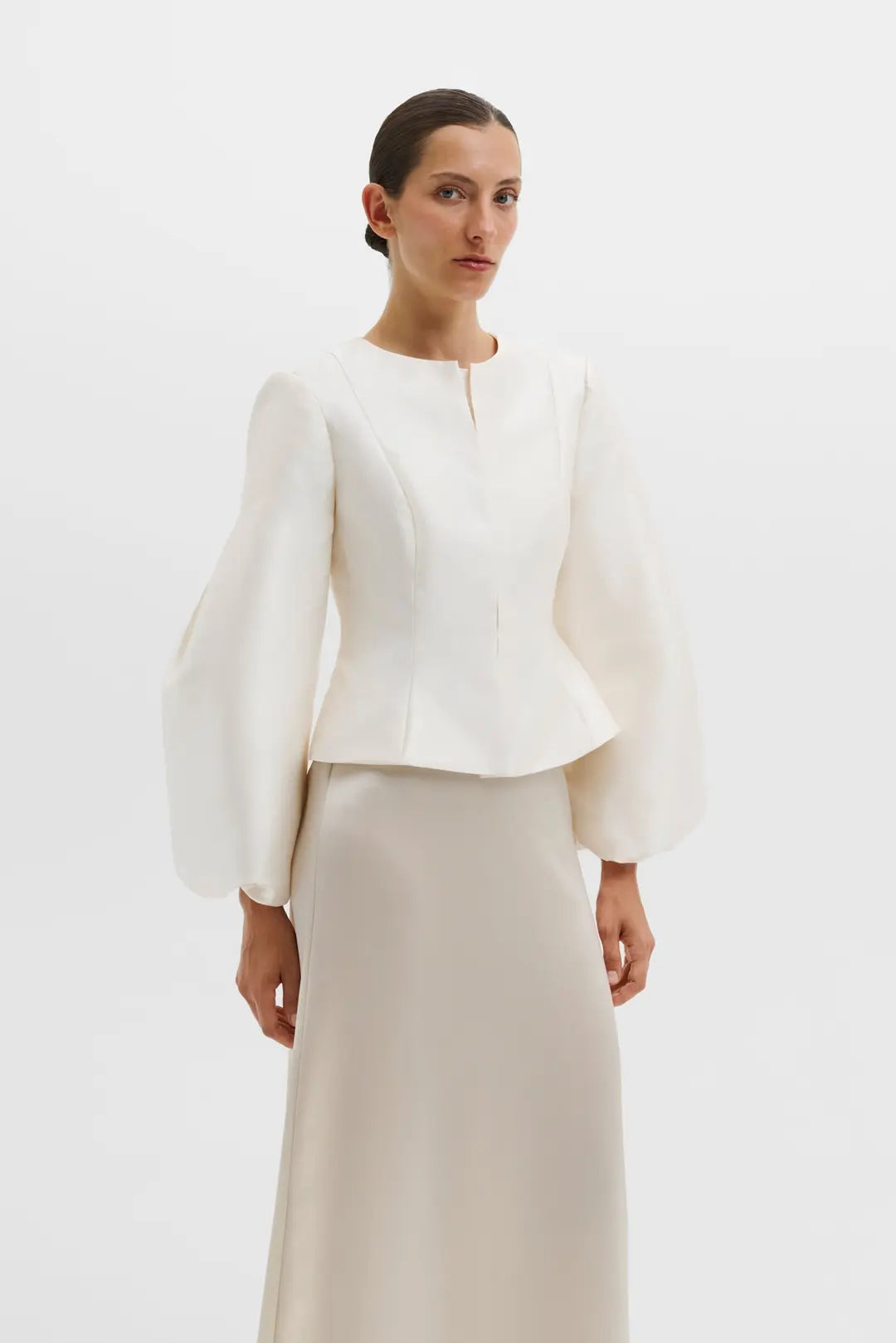 Malina Vendela Balloon Sleeve Blouse - Ivory