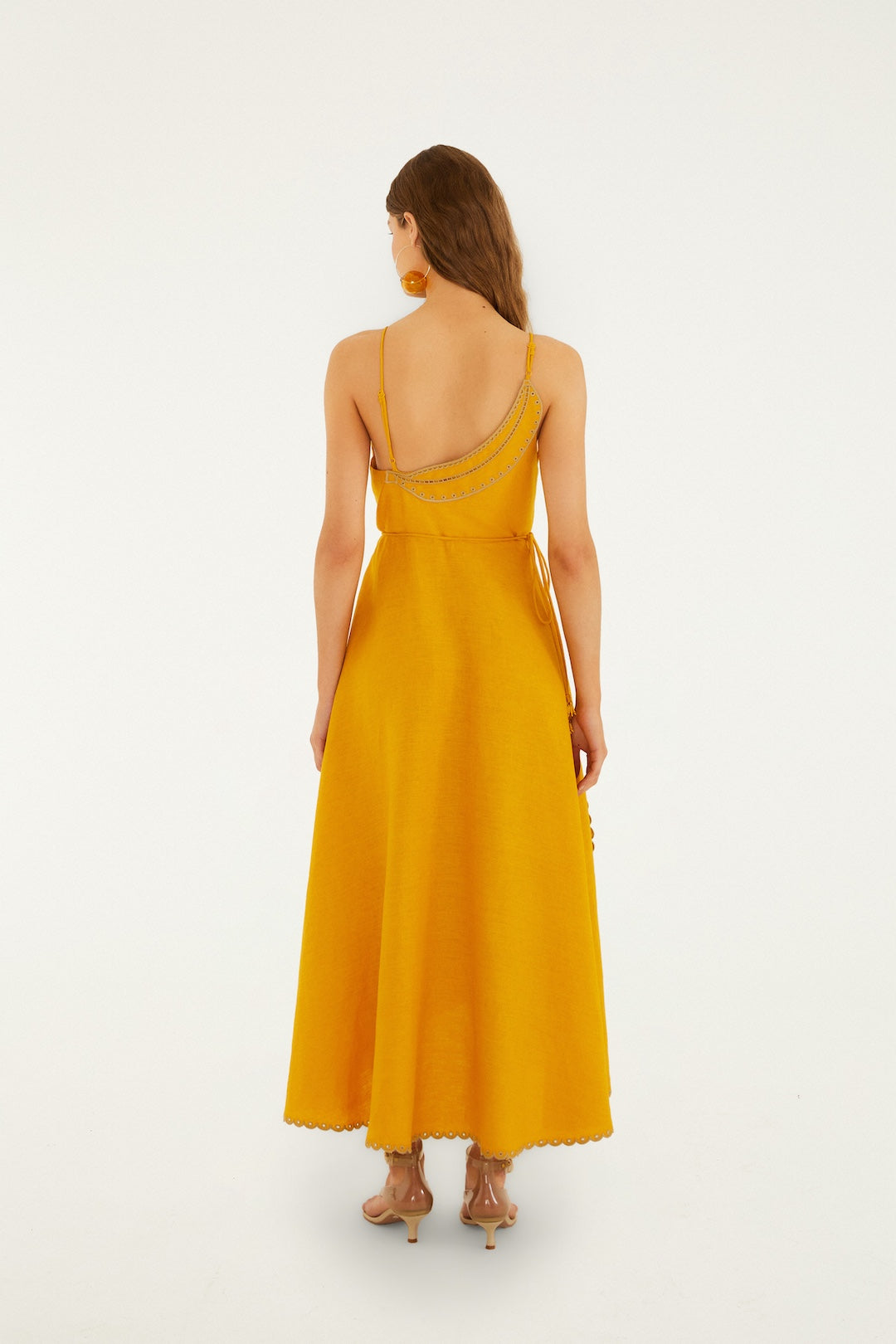 YELLOW BANANAS MAXI WRAP DRESS