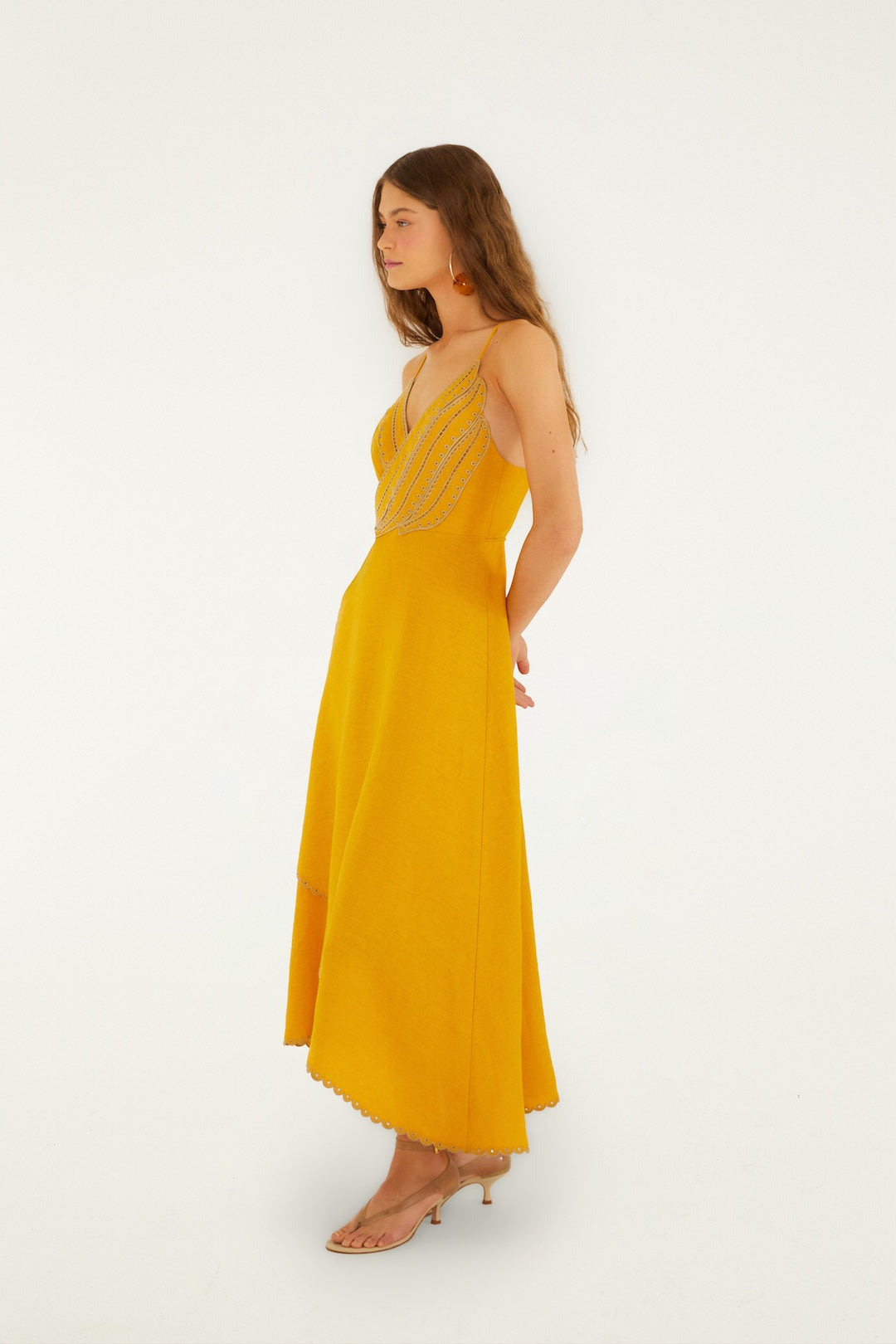 YELLOW BANANAS MAXI WRAP DRESS