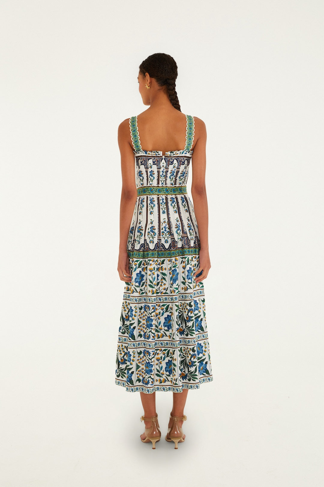 MANOELA OFF-WHITE SLEVELESS BELT MAXI DRESS