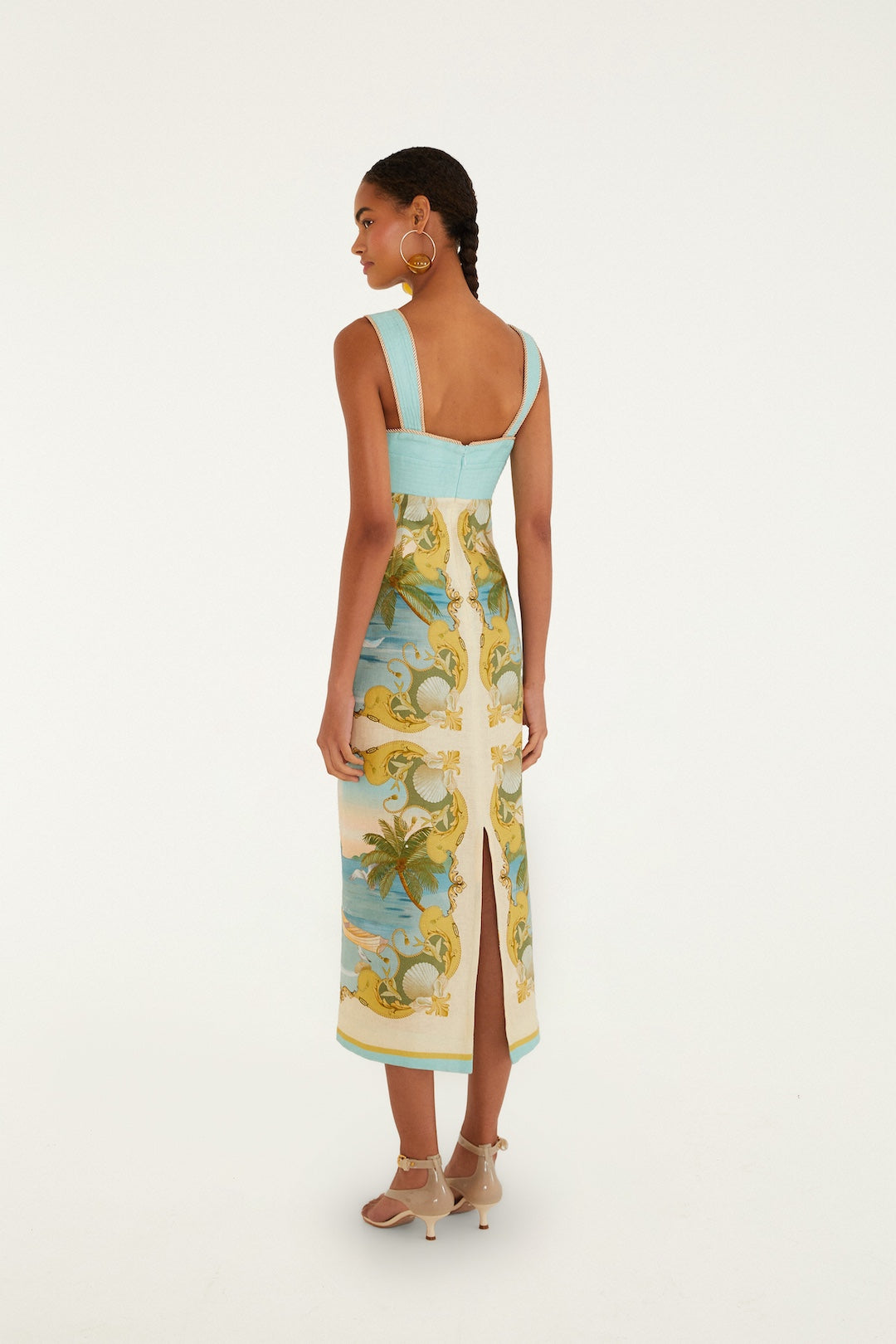 ROYAL SEA MULTICOLOR SLEVELESS MAXI DRESS