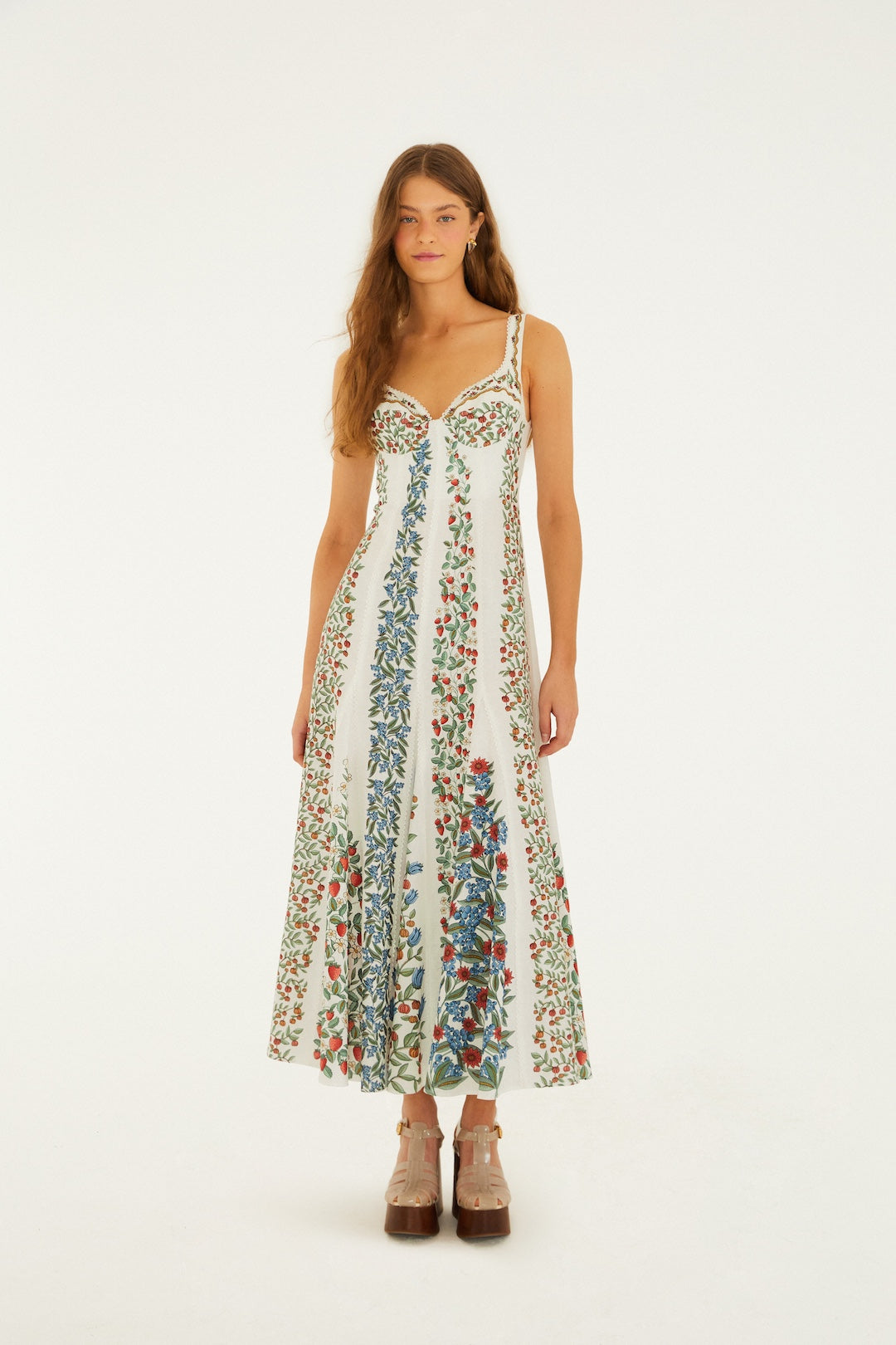 FRUIT BEAUTY OFF-WHITE MAXI DRESS