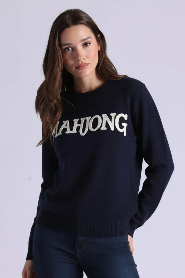 Minnie Rose Mahjong Embroidered Pullover