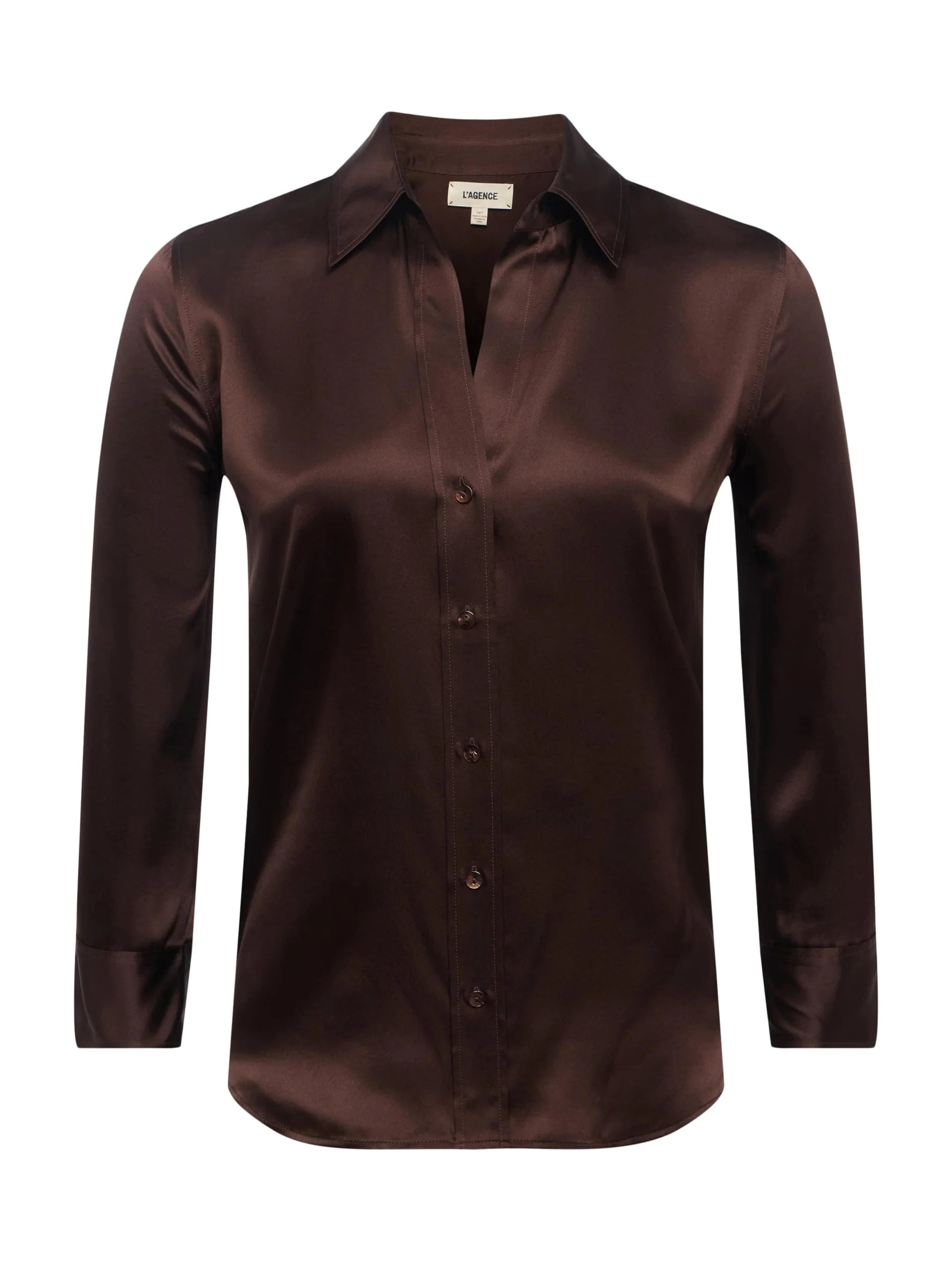 L'Agence Dani 3/4 Sleeve Blouse - Coffee Bean