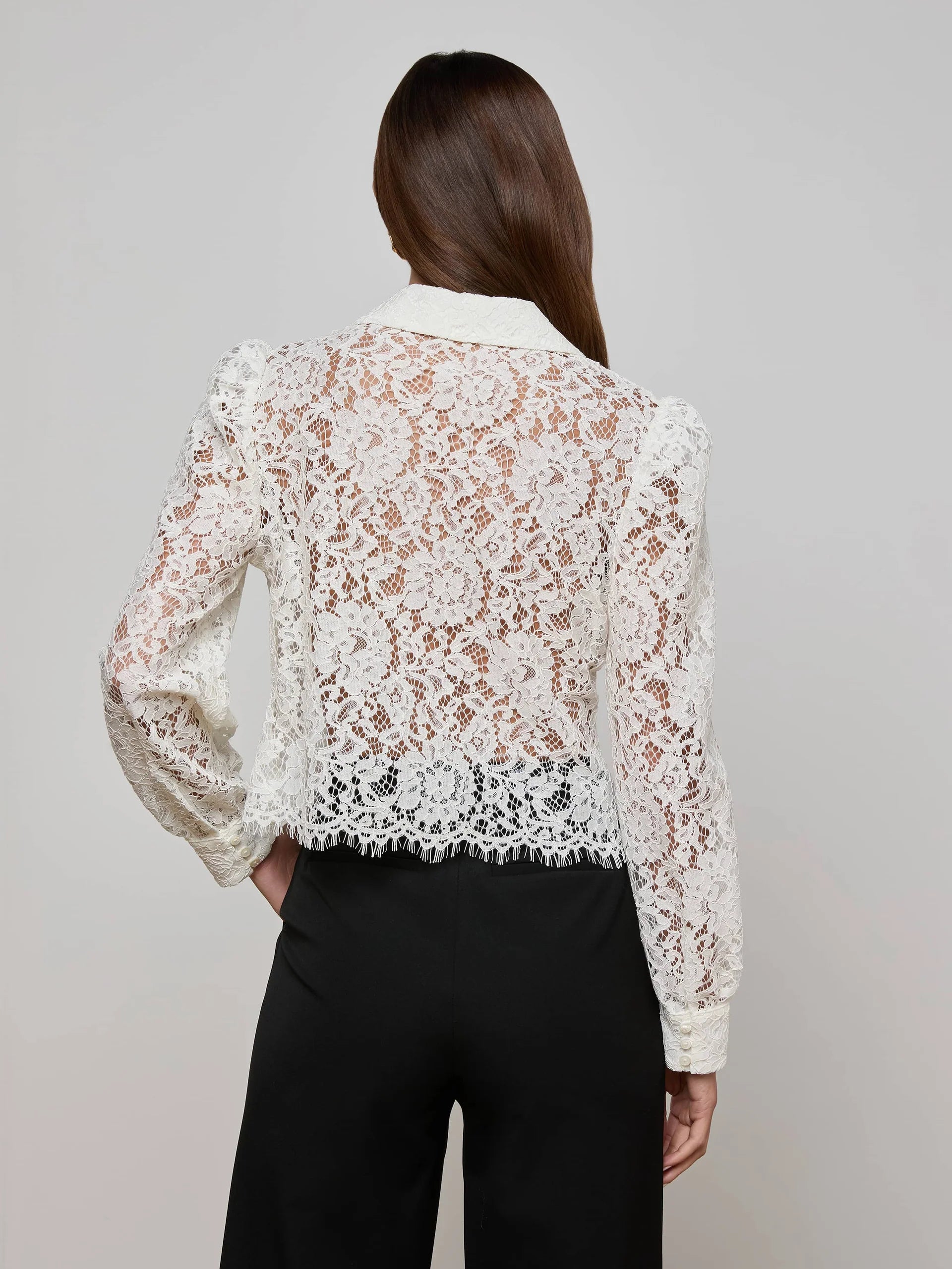 L'Agence Anita Lace Button Up