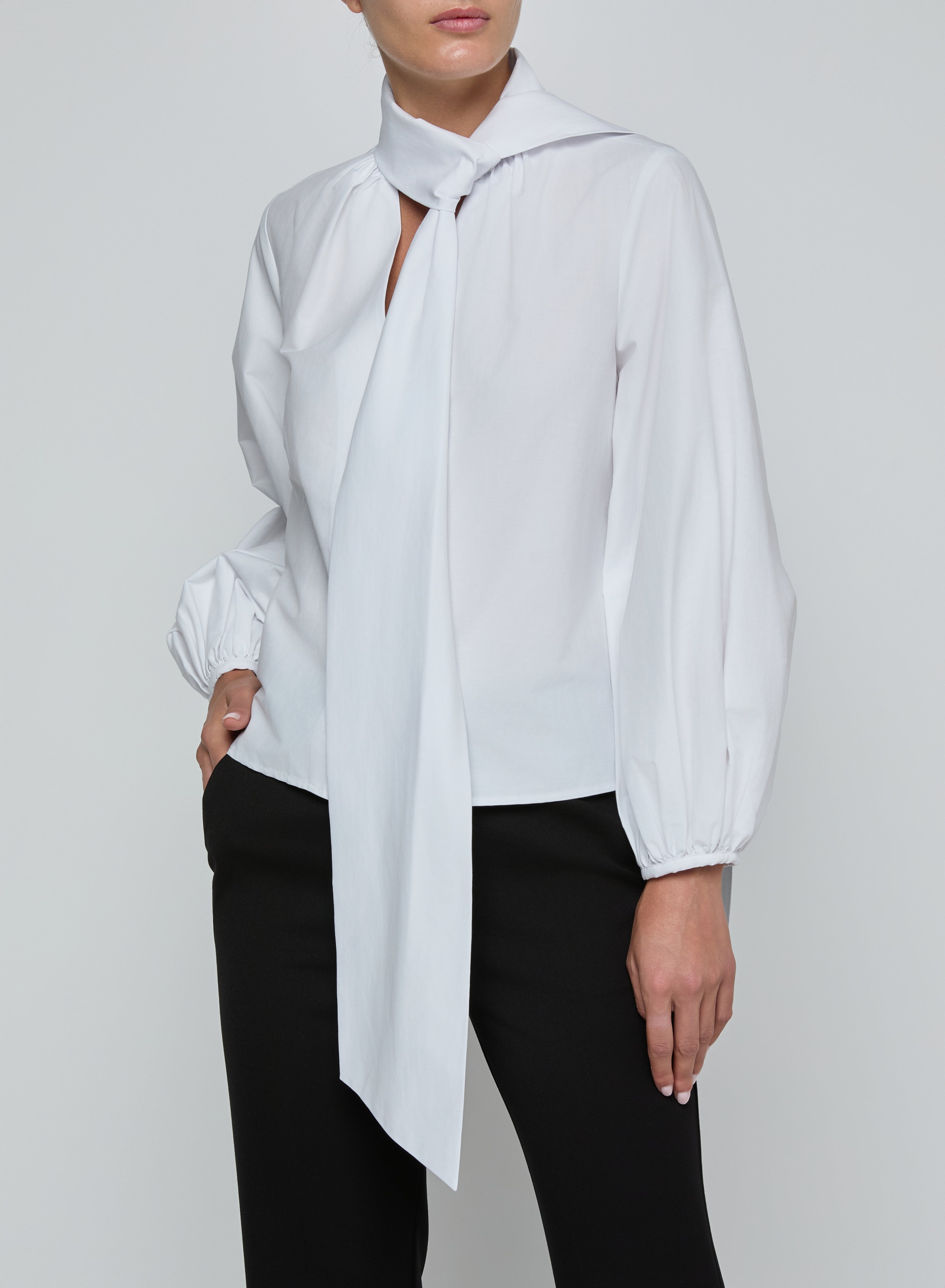 DEON TIE NECK BLOUSE