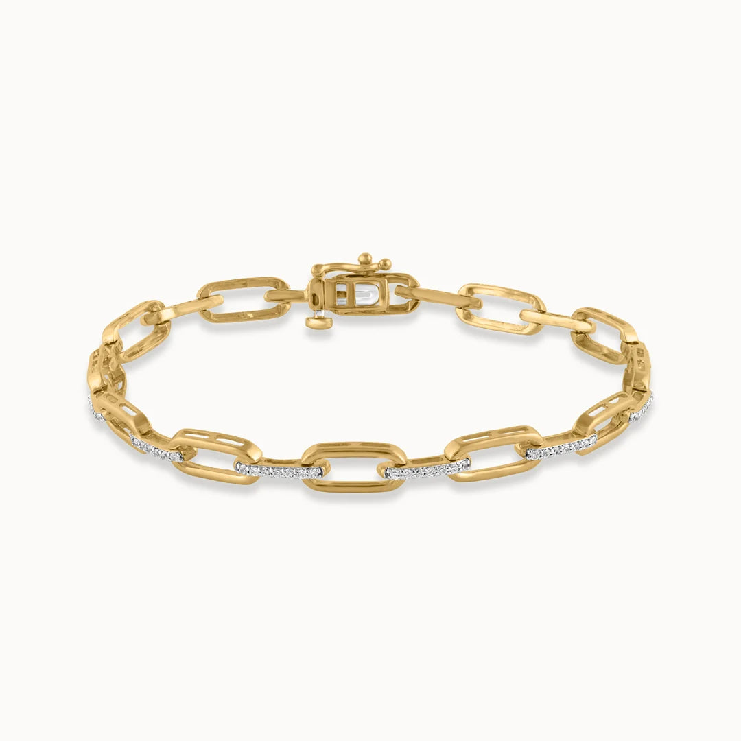 Hyou Interlinked Diamond Paperclip Bracelet