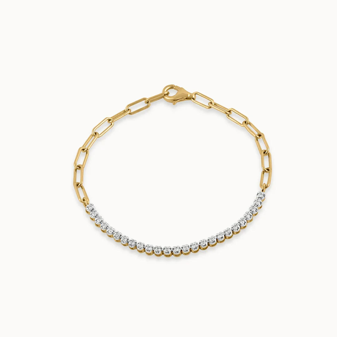 Hyou Classic Diamond Paperclip Bracelet