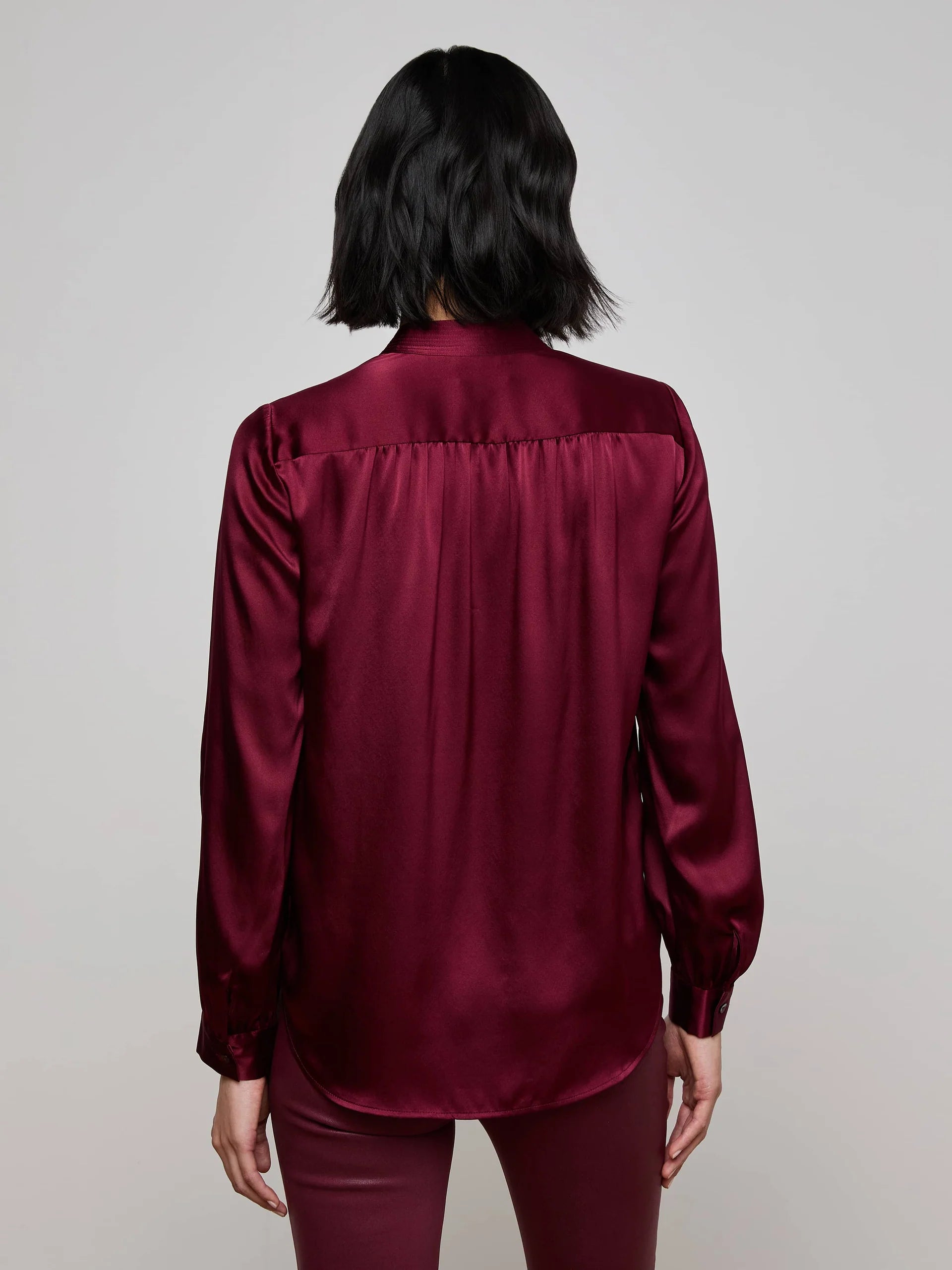 L'Agence Bianca Band Collar Blouse