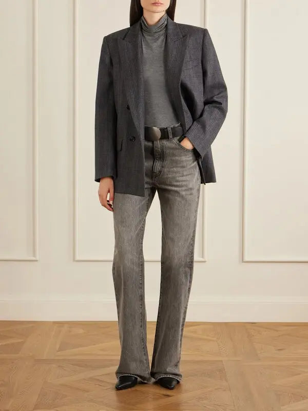 Nili Lotan Leston Blazer - Grey/Blue Check