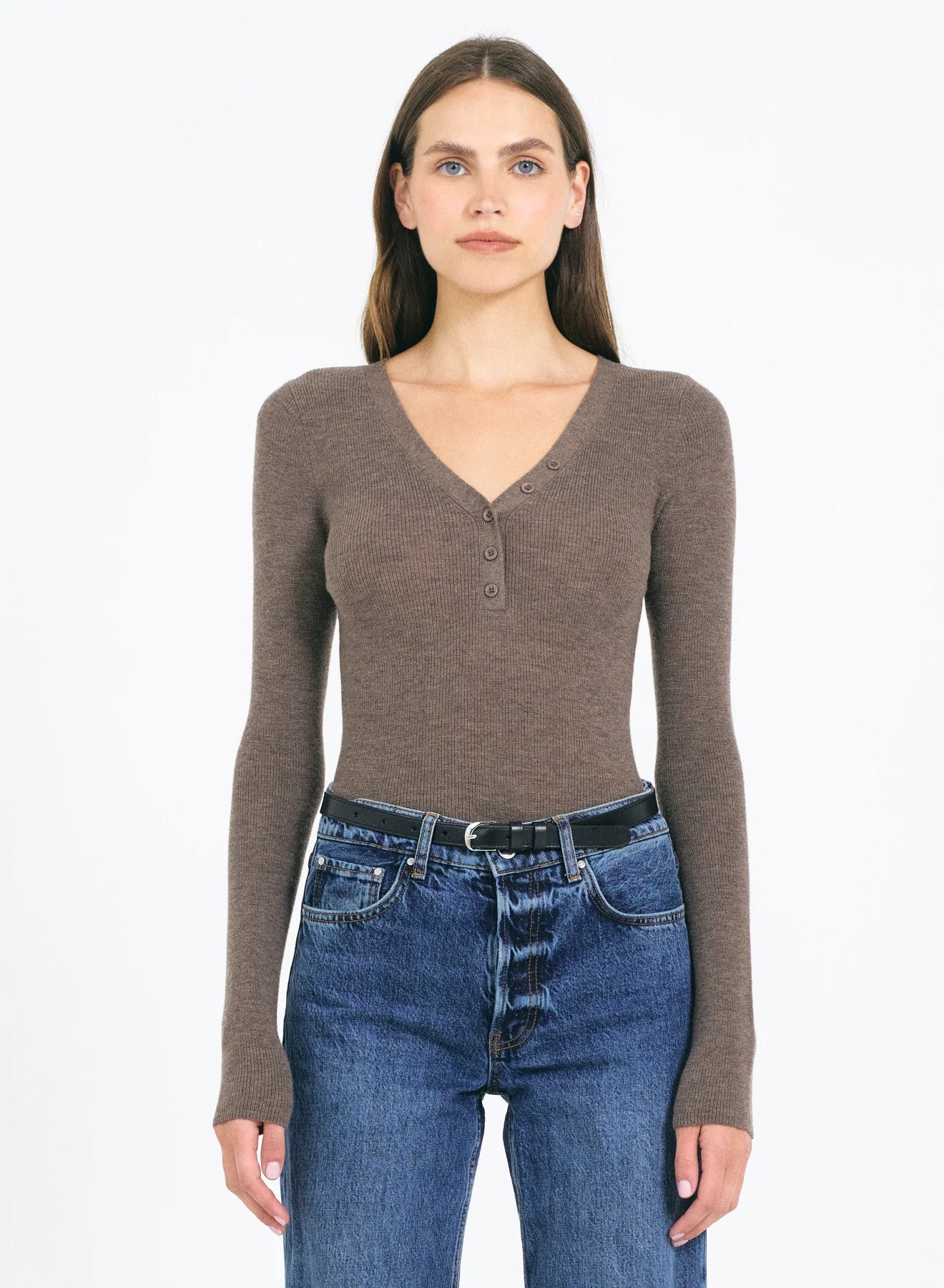 One Grey Day Bristol Merino Henley - Husk