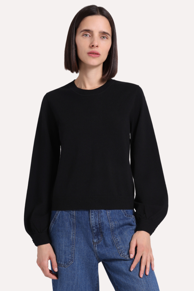 9953 LS PLEATED SLV CREW