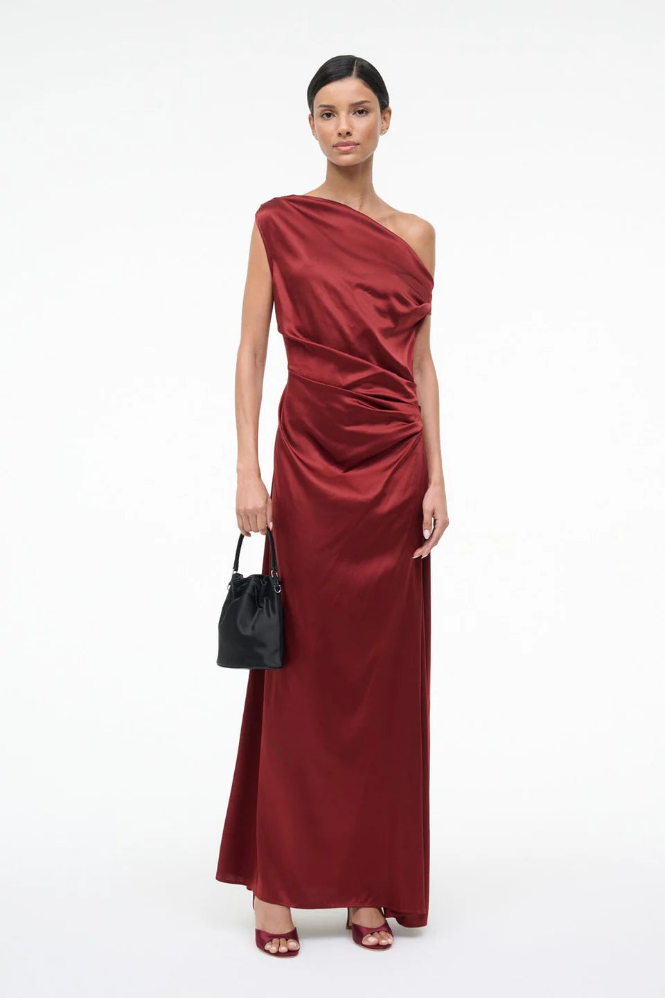 Staud Phare Silk Maxi Dress - Sangria